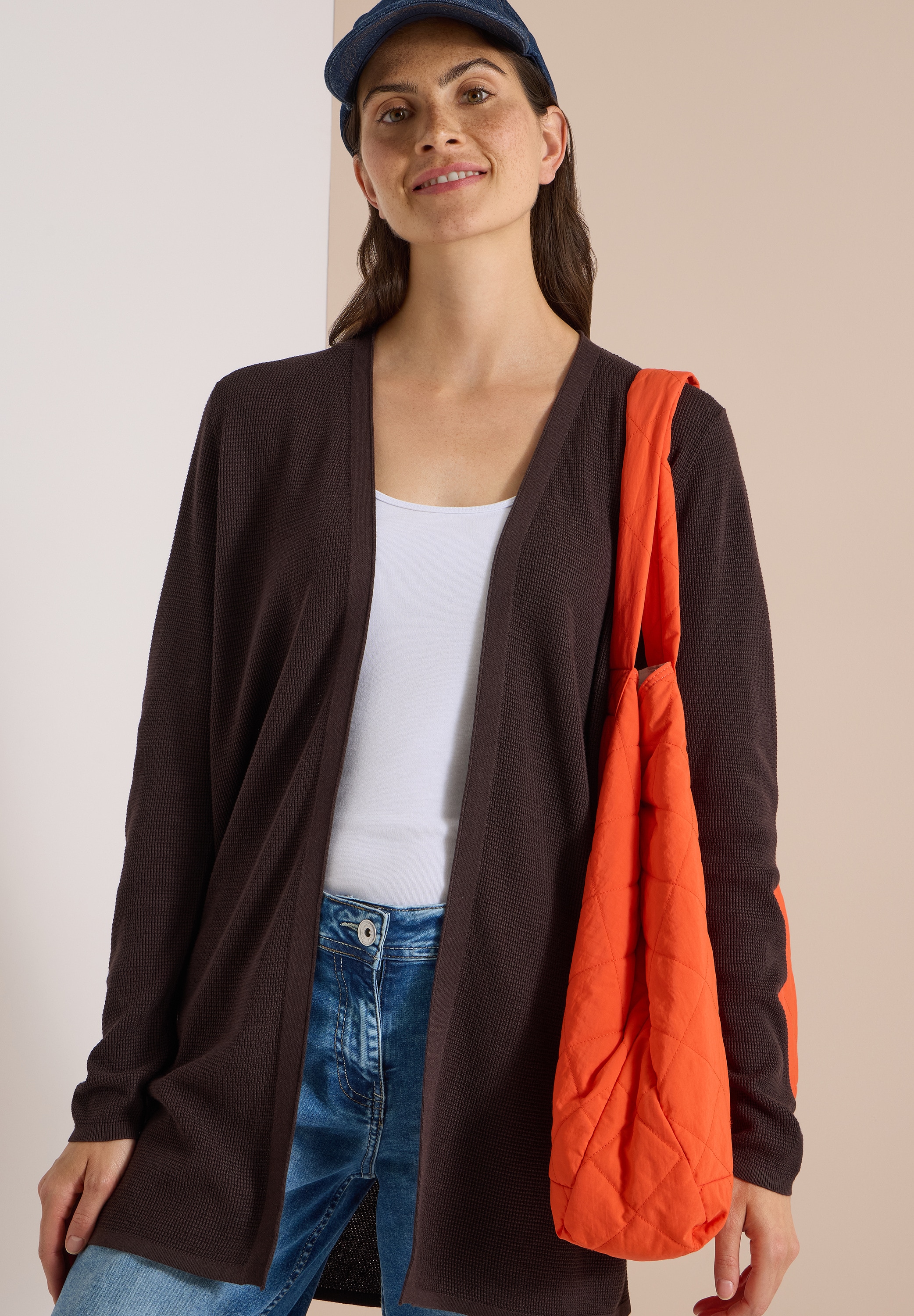 Cecil Longstrickjacke Waffelstrukturmuster
