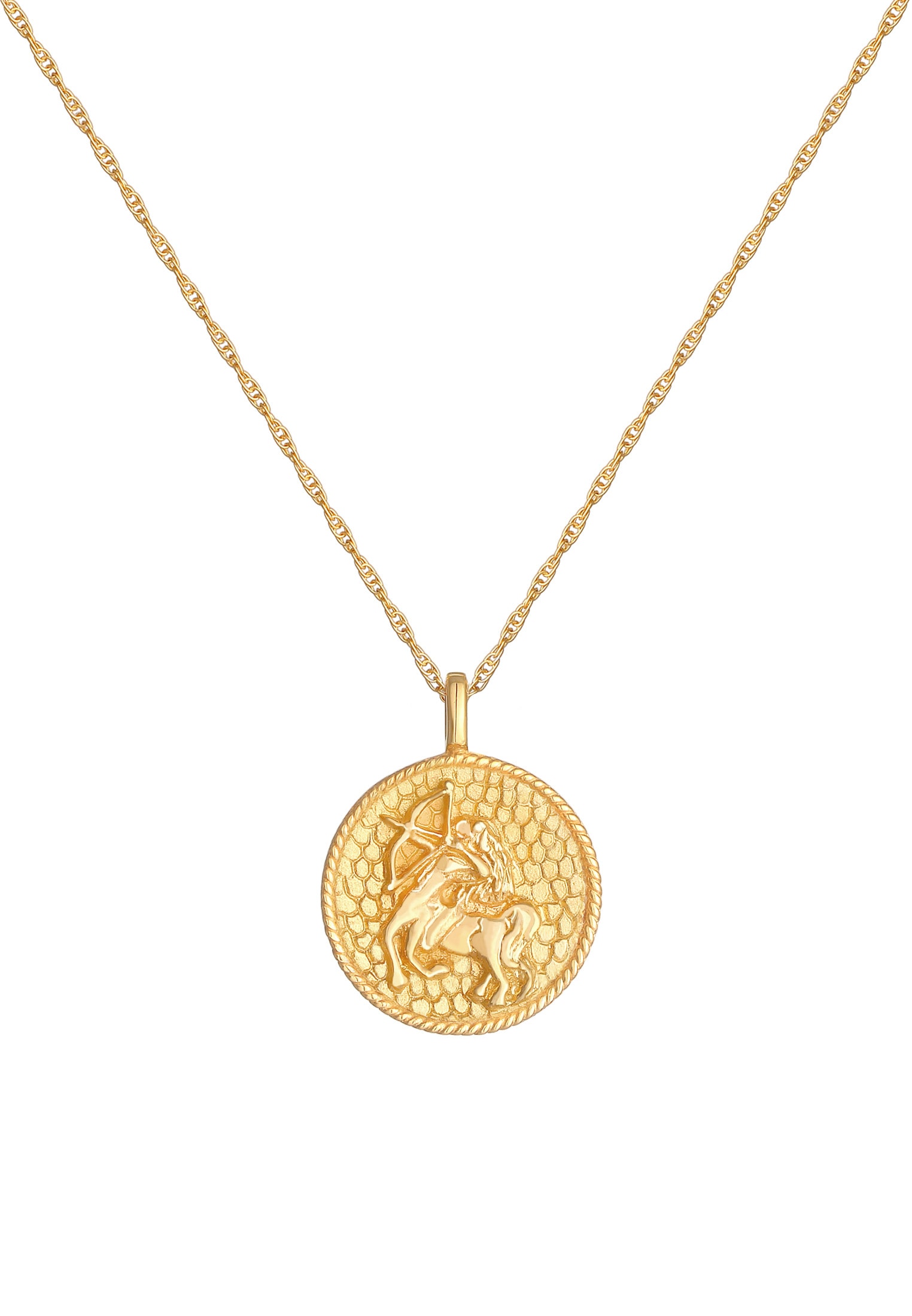Elli Kette mit Anhänger »Halskette Sternzeichen Schütze Zodiac Astro Münze 925 Silber«