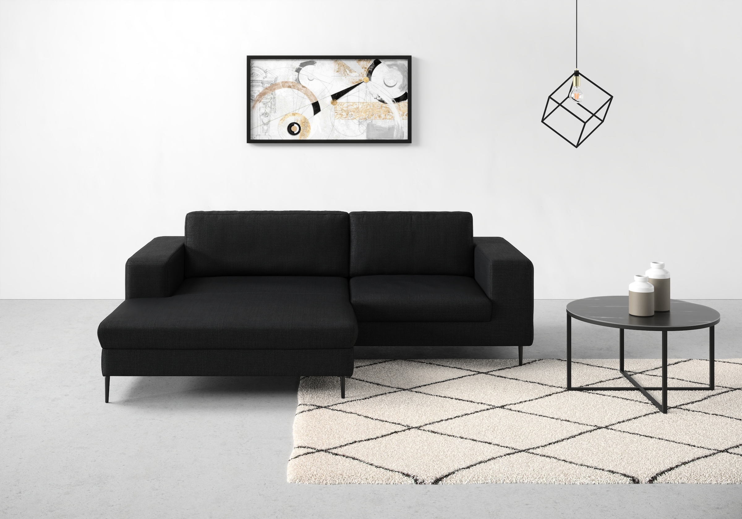 DOMO collection Ecksofa »Modica kompakt und elegant, Breite 244, L-Form«, moderne Optik mit extrabreiter Recamiere, auch in Cord