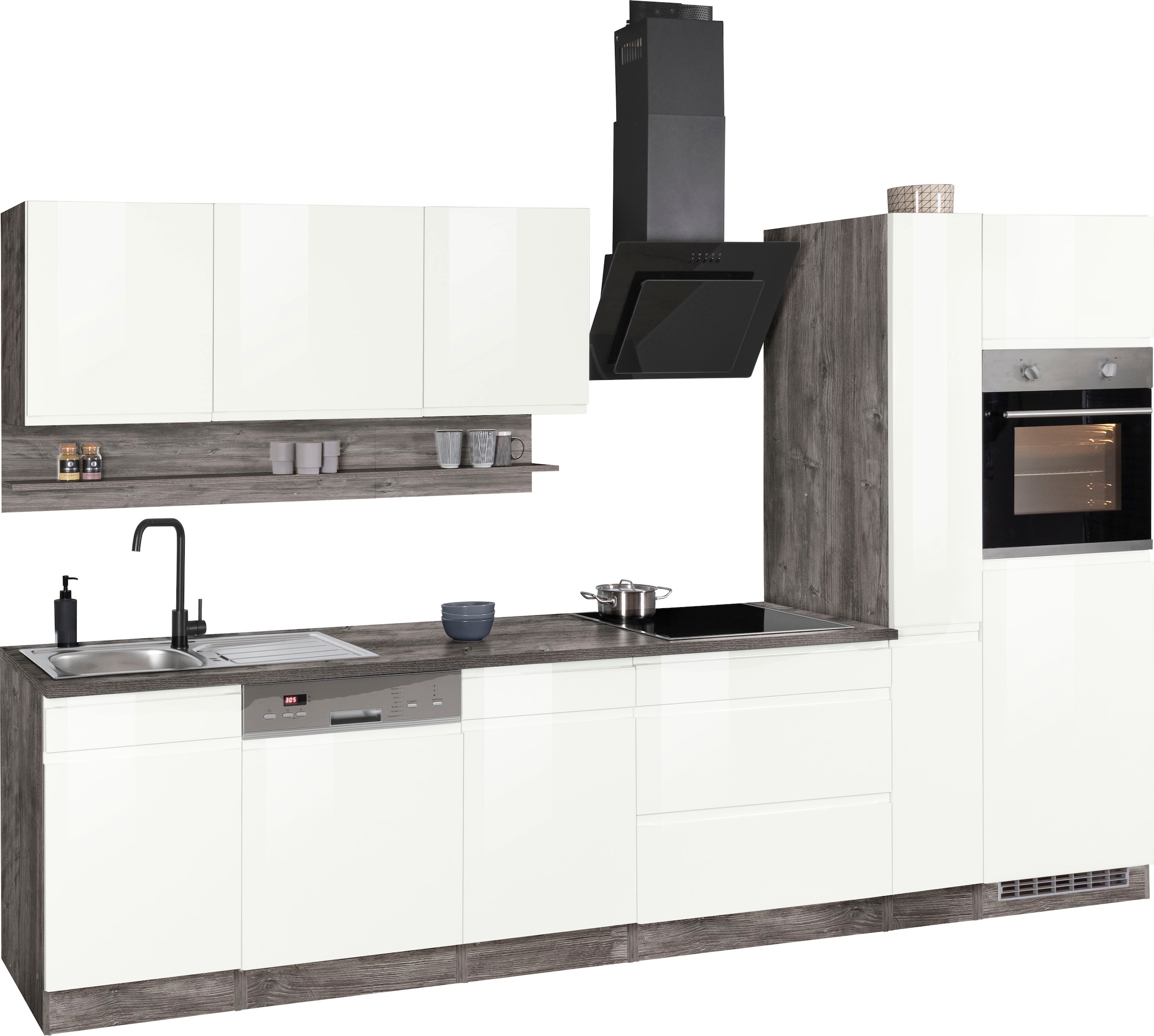 KOCHSTATION Küchenzeile »KS-Virginia«, Breite 330 cm, ohne E-Geräte
