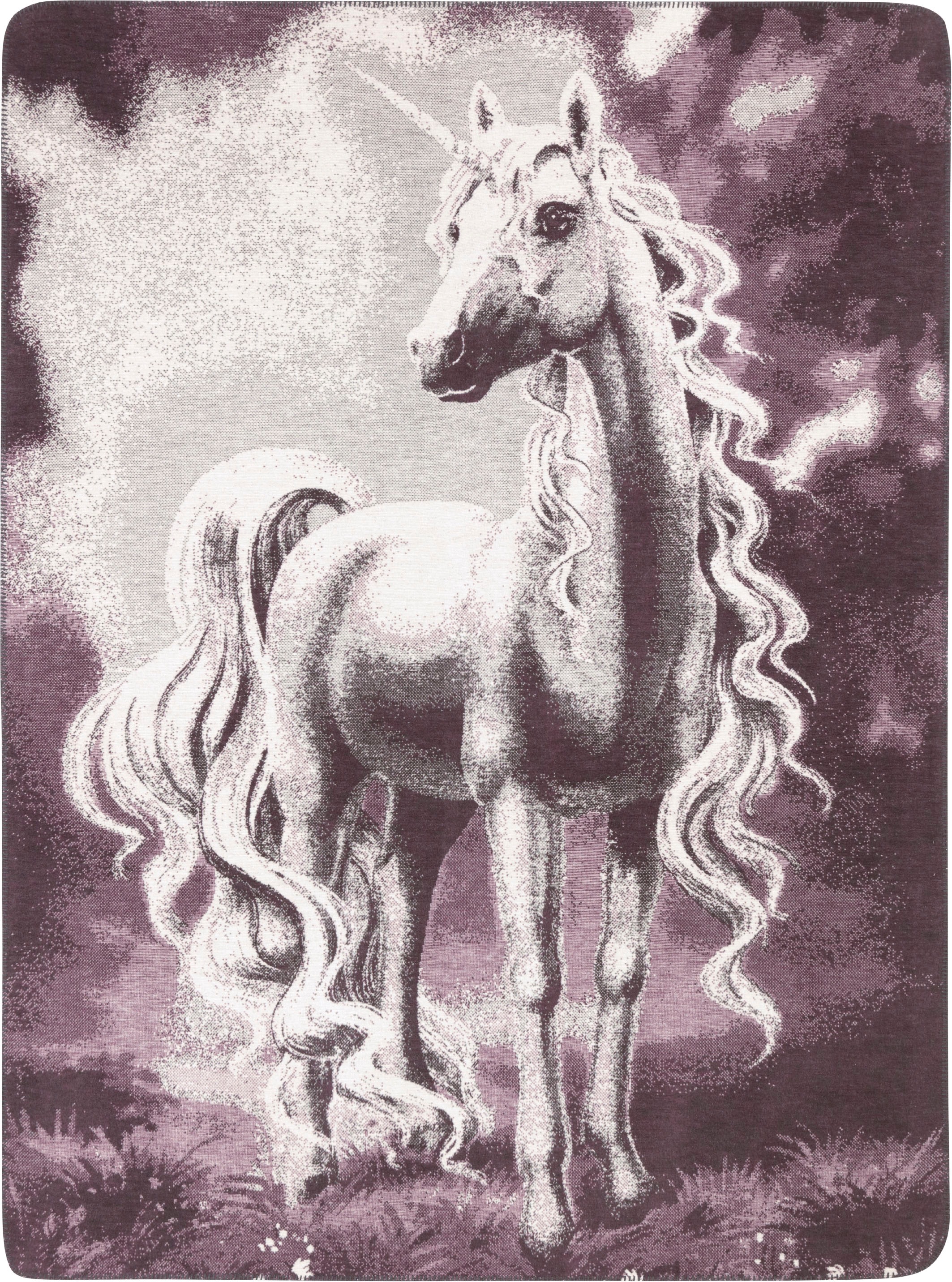 Biederlack Wohndecke »Wohndecke Magical«, Wohndecke Megical mit einem stolzen Einhorn