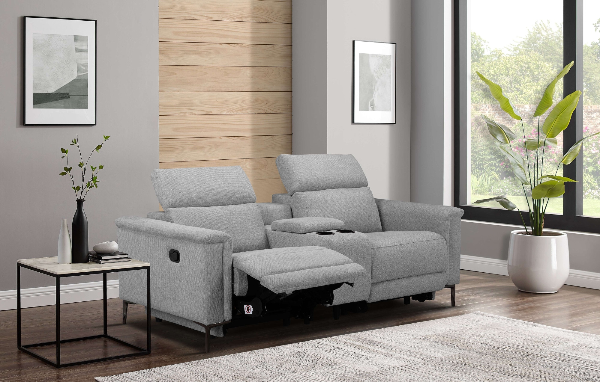 Places of Style 2-Sitzer »Lund, 2er-Kinosofa, TV-Sessel, Multimedia-Sofa, USB-A,«, m. elektrischer o. manueller Relaxfunktion, Getränkehalter u. Staufach