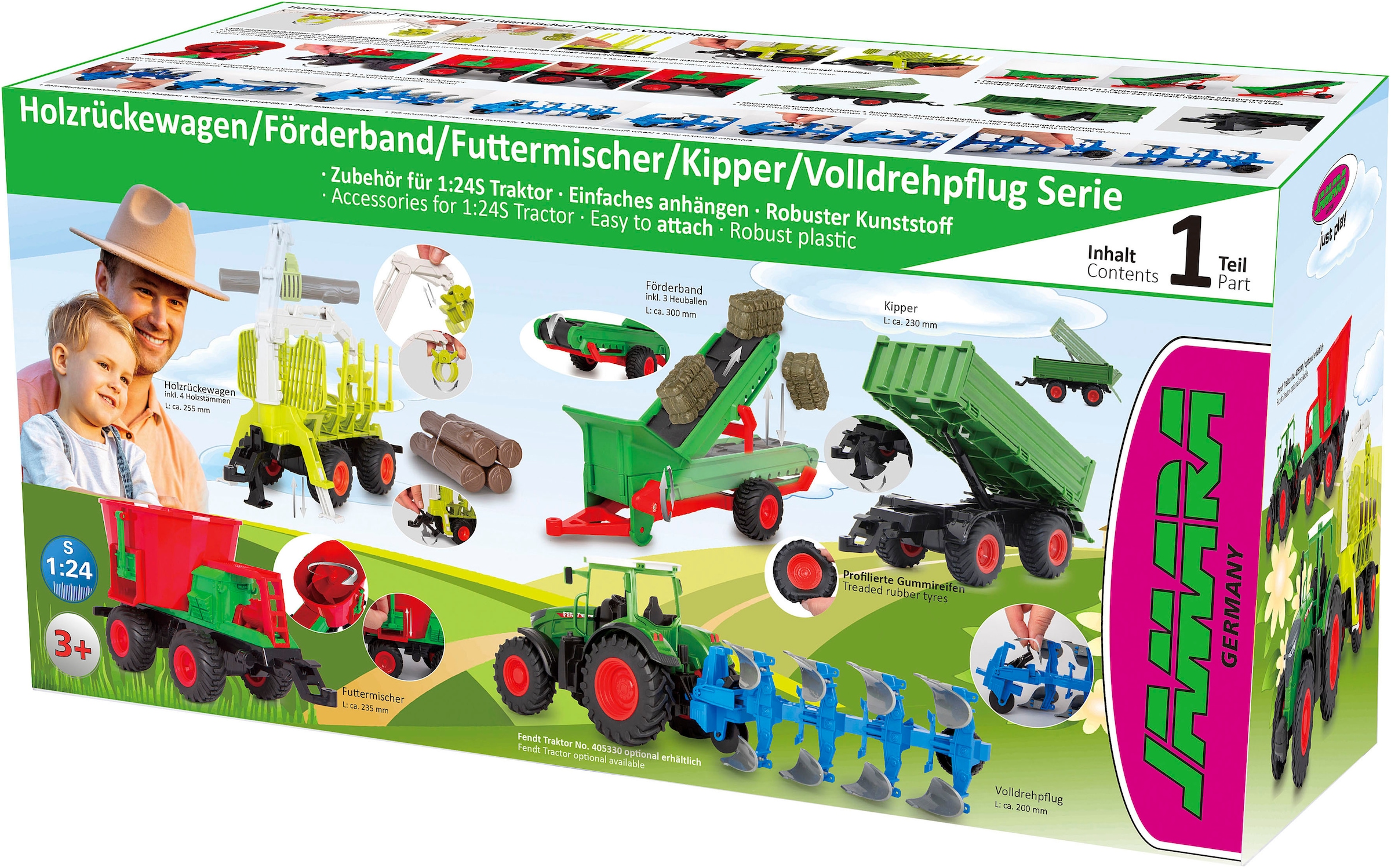 Jamara Spielzeug-Landmaschine »Förderband 1:24S inkl. 3 Heuballen«
