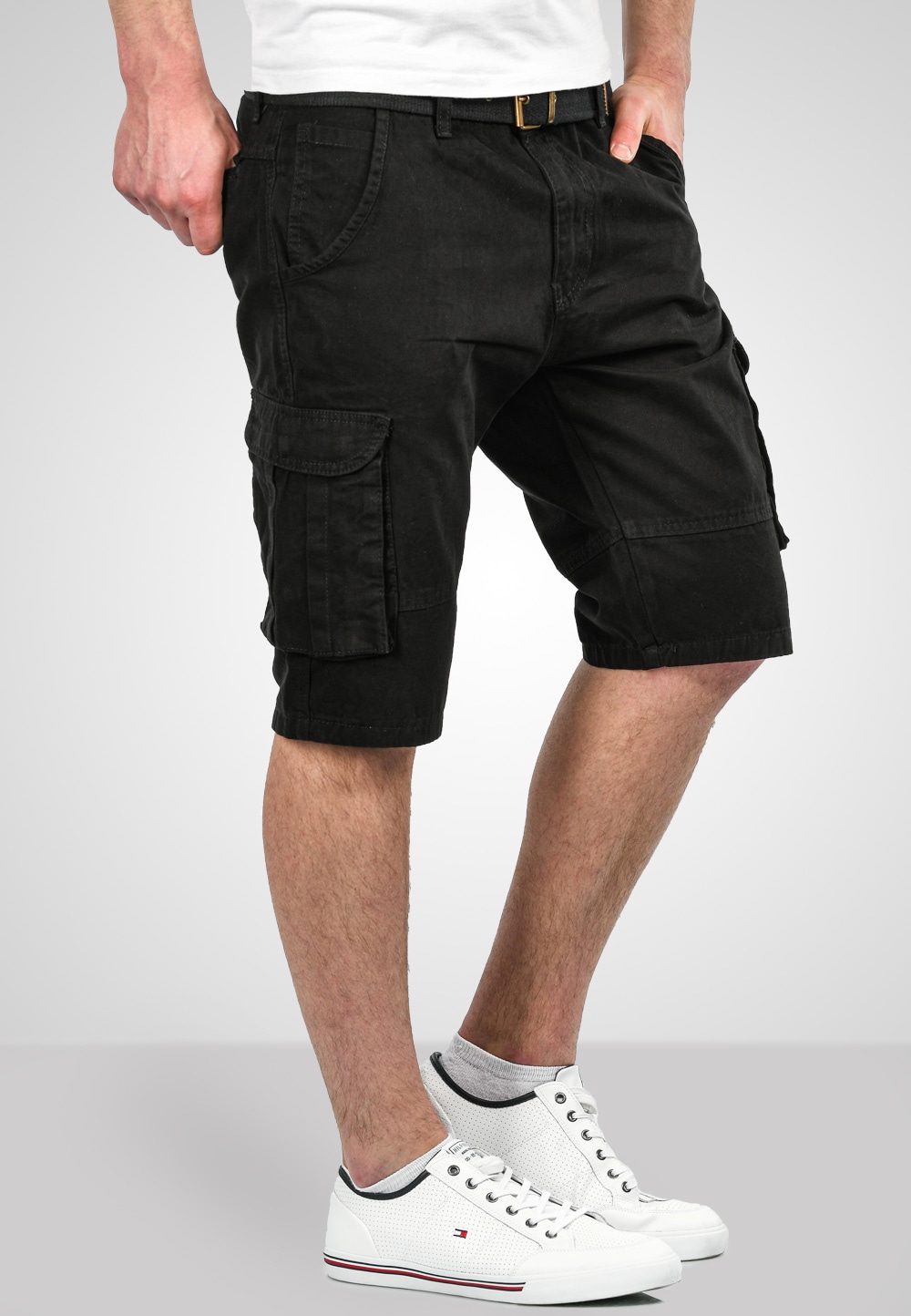 Alessandro Salvarini Cargoshorts »A. Salvarini Herren Designer Cargo Shorts Cargoshorts kurze Hose Gürtel AS037«