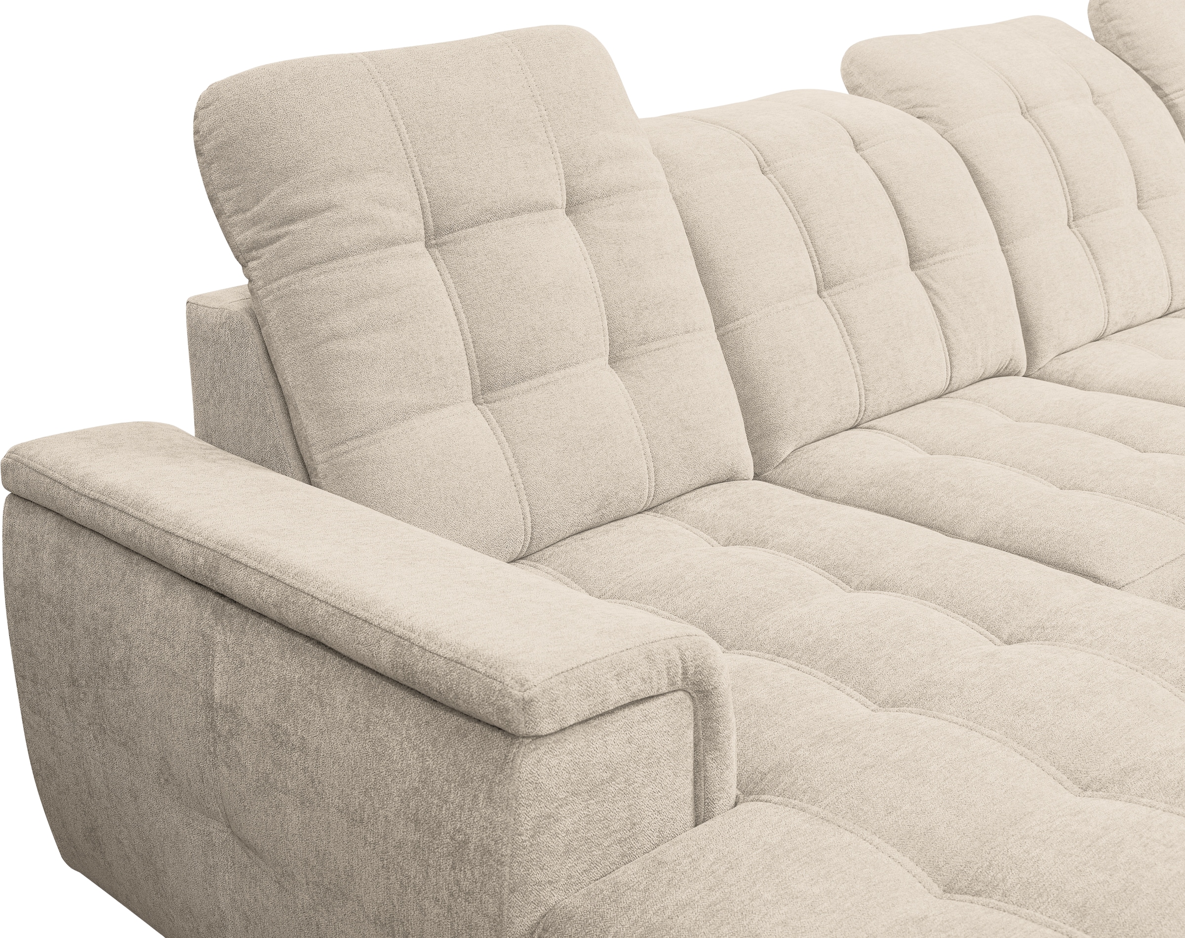 WERK2 Wohnlandschaft »Napoli« verstellbare Kopfteile, mit Schlaffunktion und Bettkasten