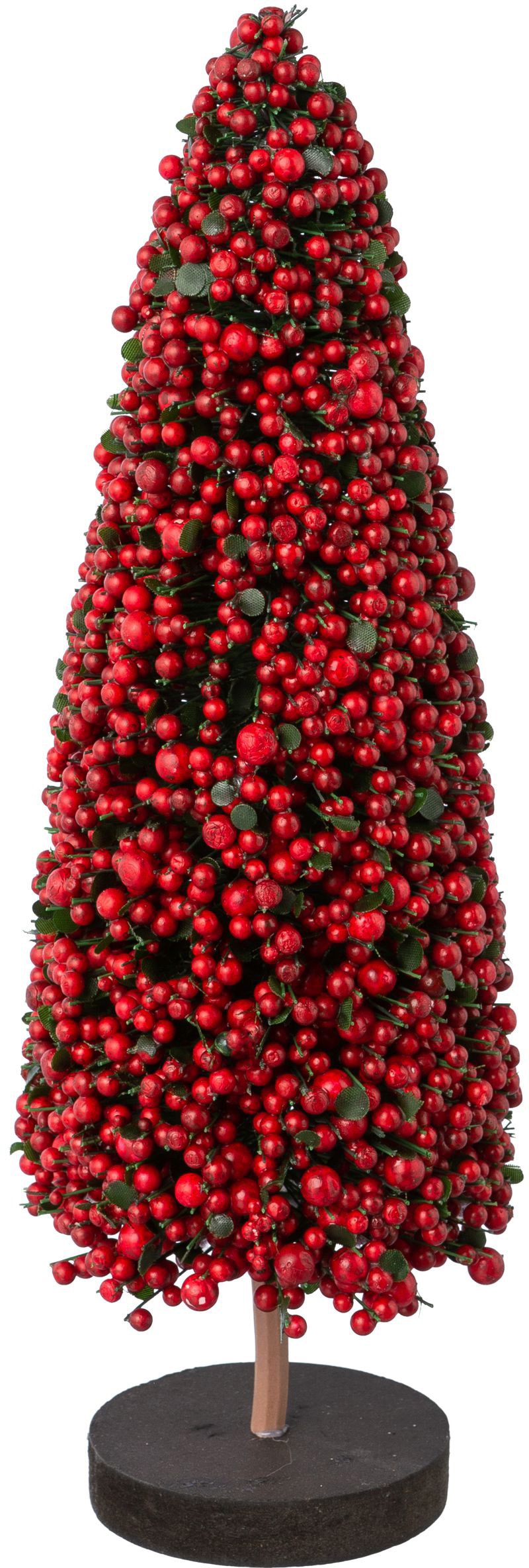 Creativ deco Dekobaum »Weihnachtsdeko«, auf hochwertiger Holzbase, mit Perlen dekoriert, Höhe 30 cm