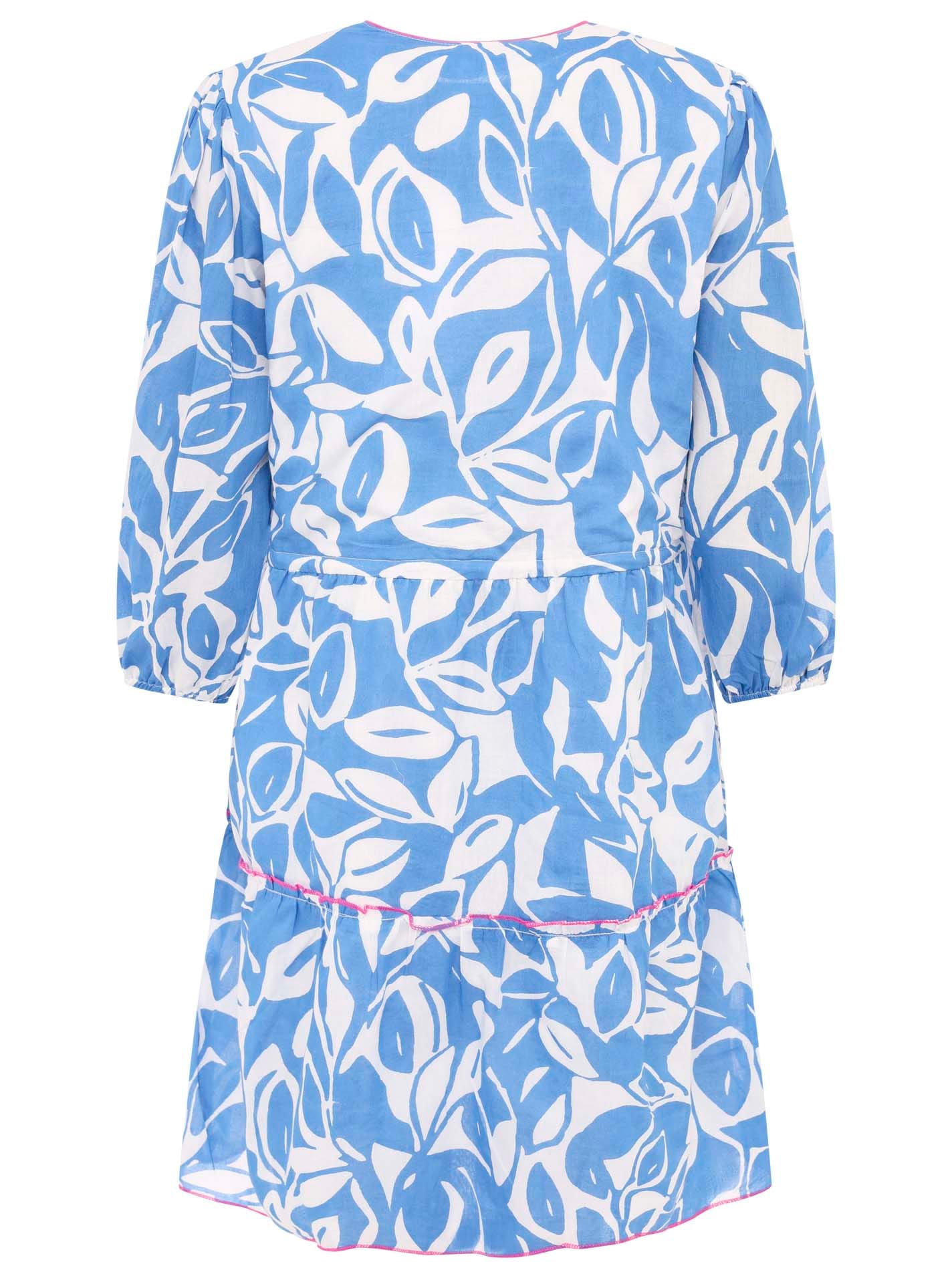 Zwillingsherz Sommerkleid »"Blätter Zweifarbig"«, mit Tasseln und kontrastfarbigen Details