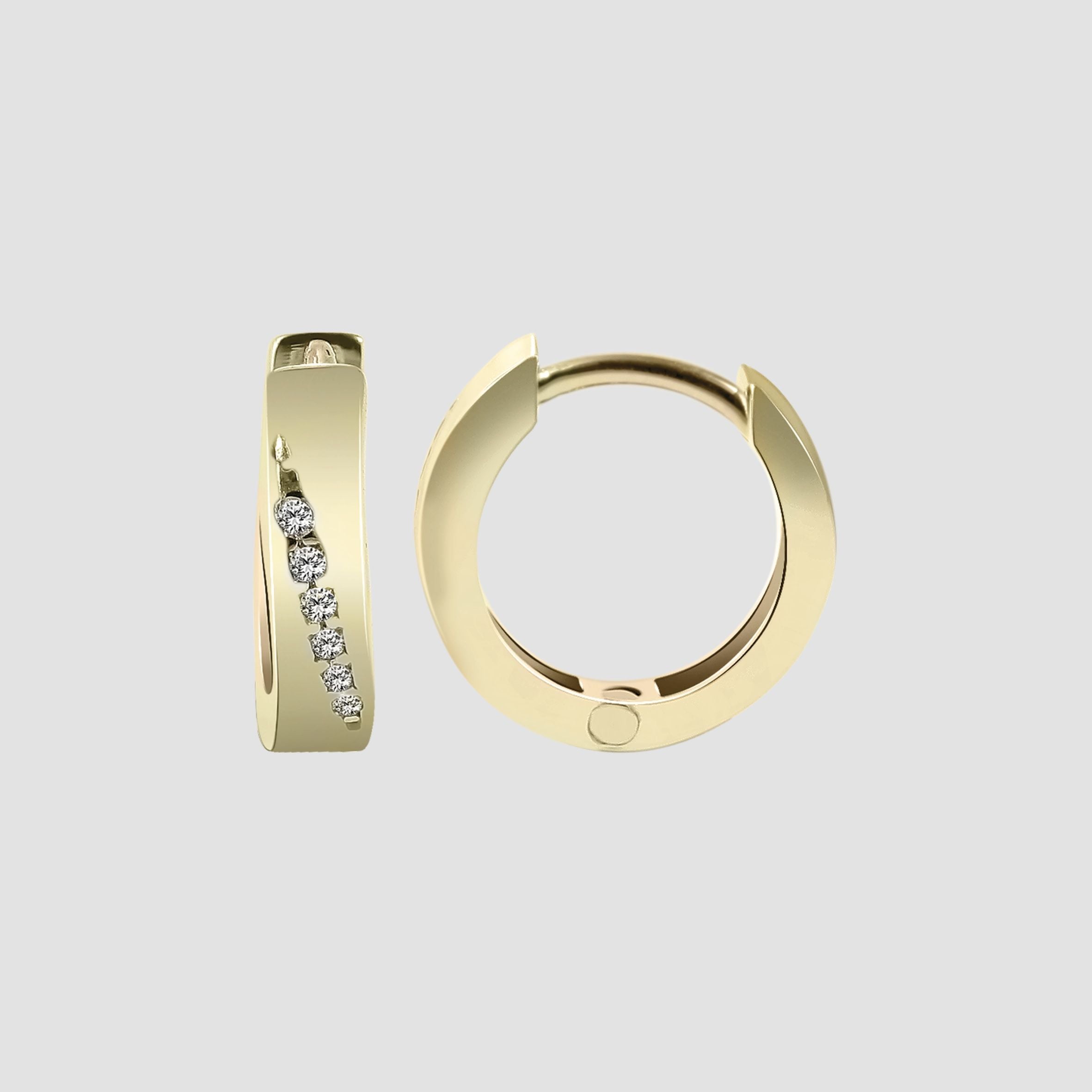 Adelia´s Paar Creolen »Damen Ohrringe ¿ Klappcreole aus 375 Gold mit Zirkonia«