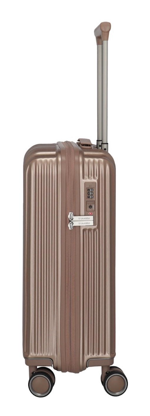 travelite Hartschalen-Trolley »PAROS Reisekoffer Hartschale« 37 l 4 Rollen Kreuzspanngurten – robustes ABS-Reisegepäck