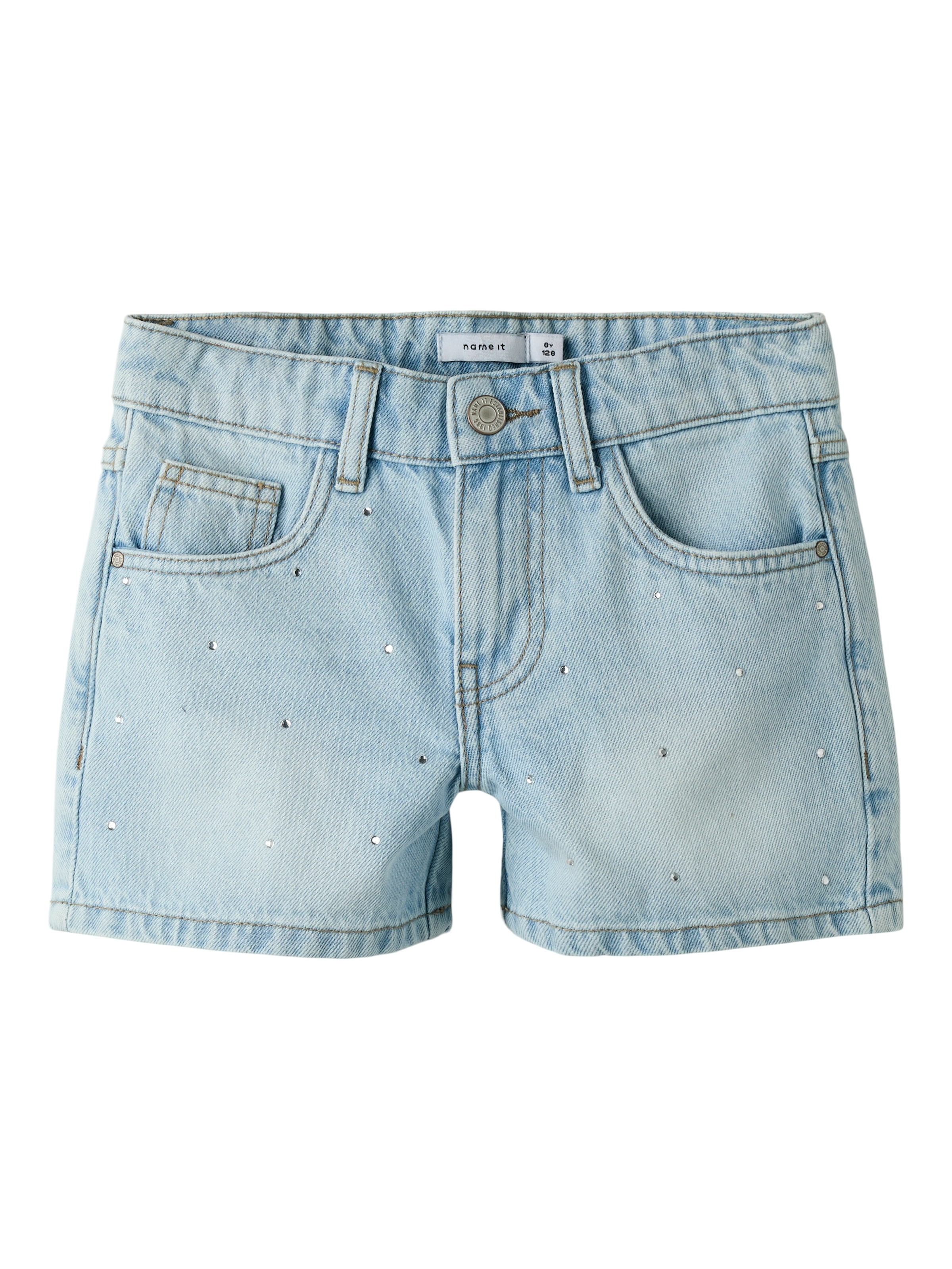 Name It Jeansshorts »NKFROSE REG DNM SHORTS 6042-AC NOOS« Baumwolle, mit Glitzersteinchen