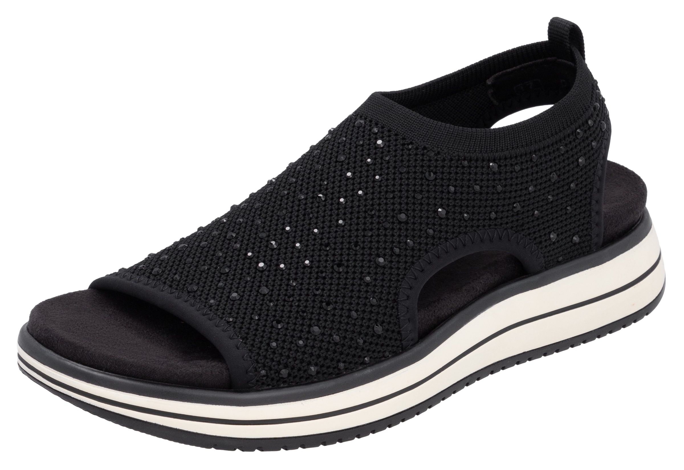 Remonte Sandale, Sandale, Sommerschuh, Komfortschuh mit funkelnden Strasssteinen