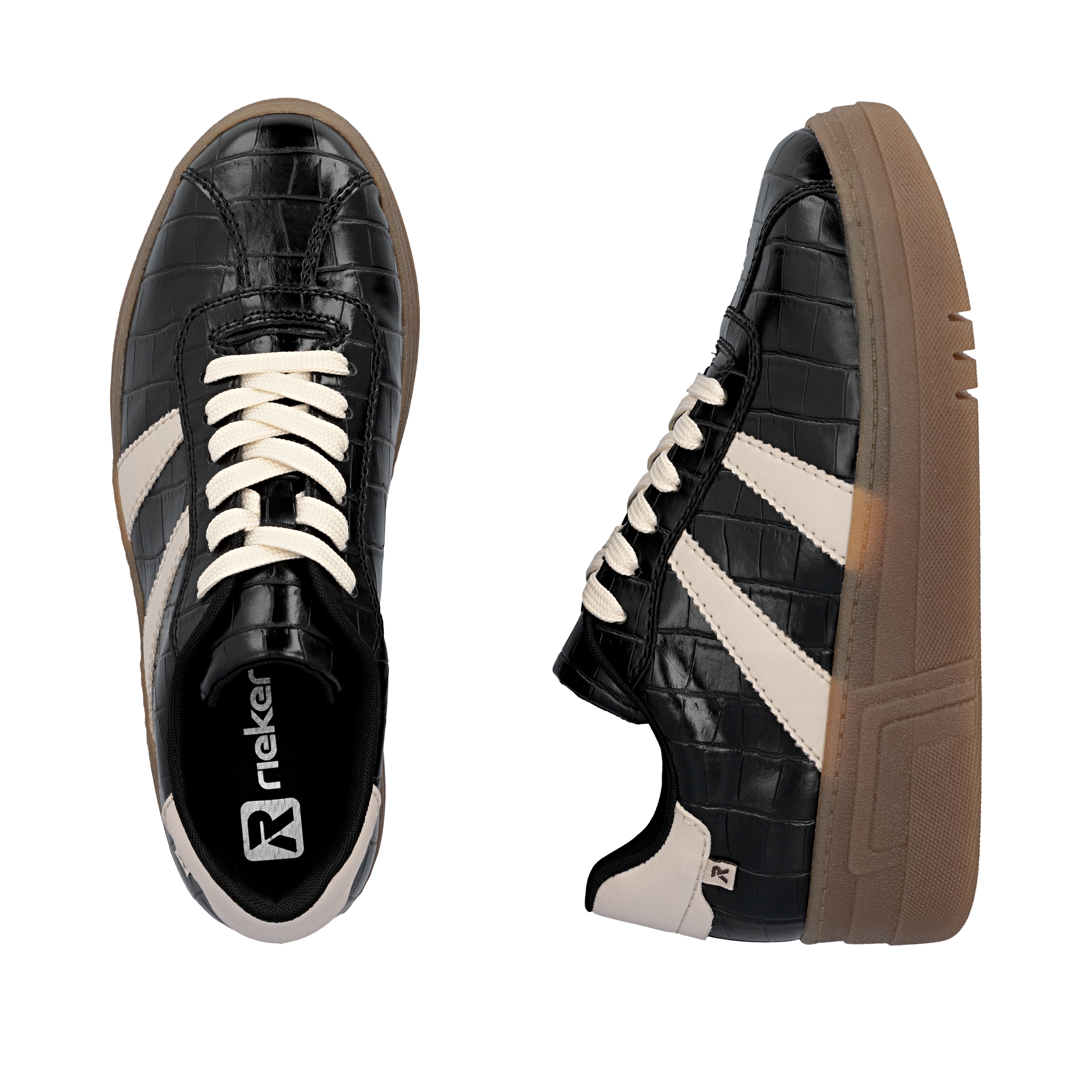 Rieker Plateausneaker  Basket-Sneaker, Retro-Sneaker, Schnürschuh mit weichem Schaftrand