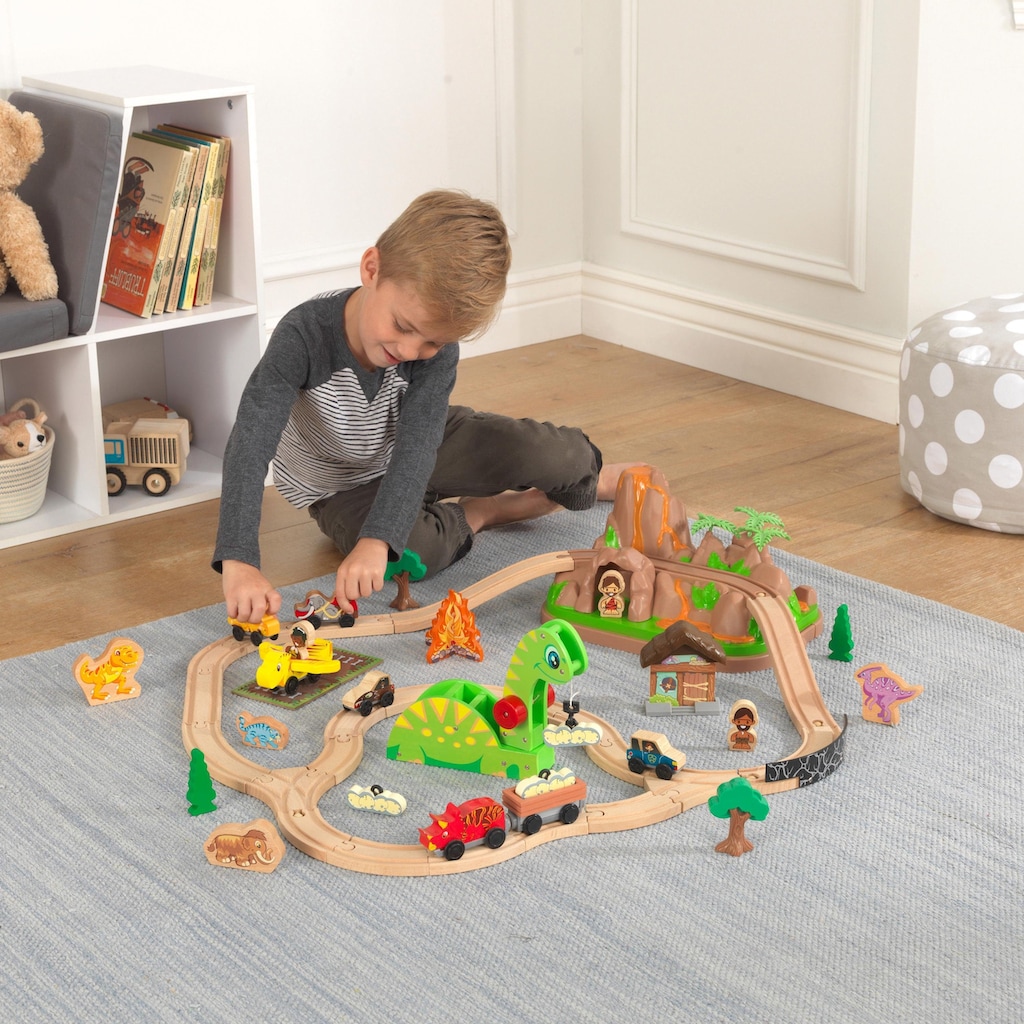 KidKraft® Spielzeug-Eisenbahn »Holzspielzeug, Dinosuarier Eisenbahn-Set«