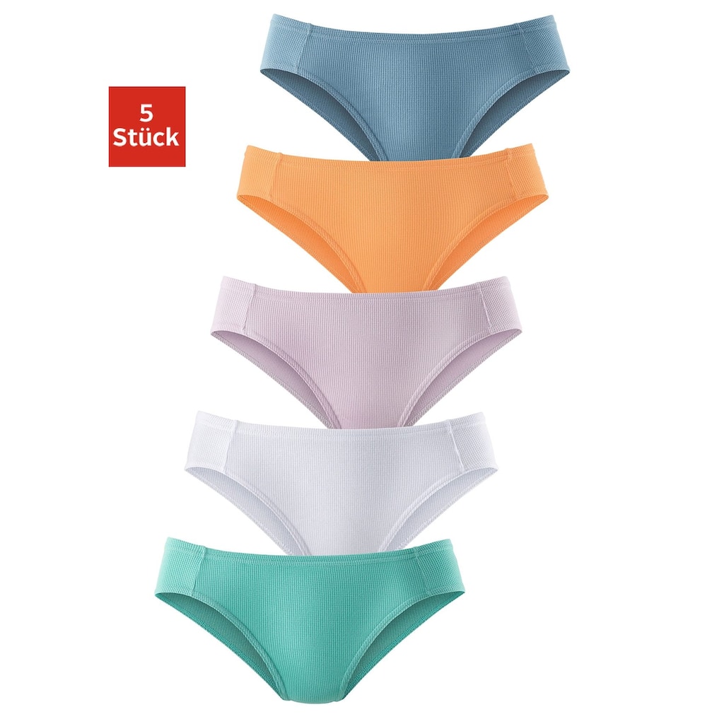 petite fleur Bikinislip, (Packung, 5 St.), aus weicher Pikee-Qualität