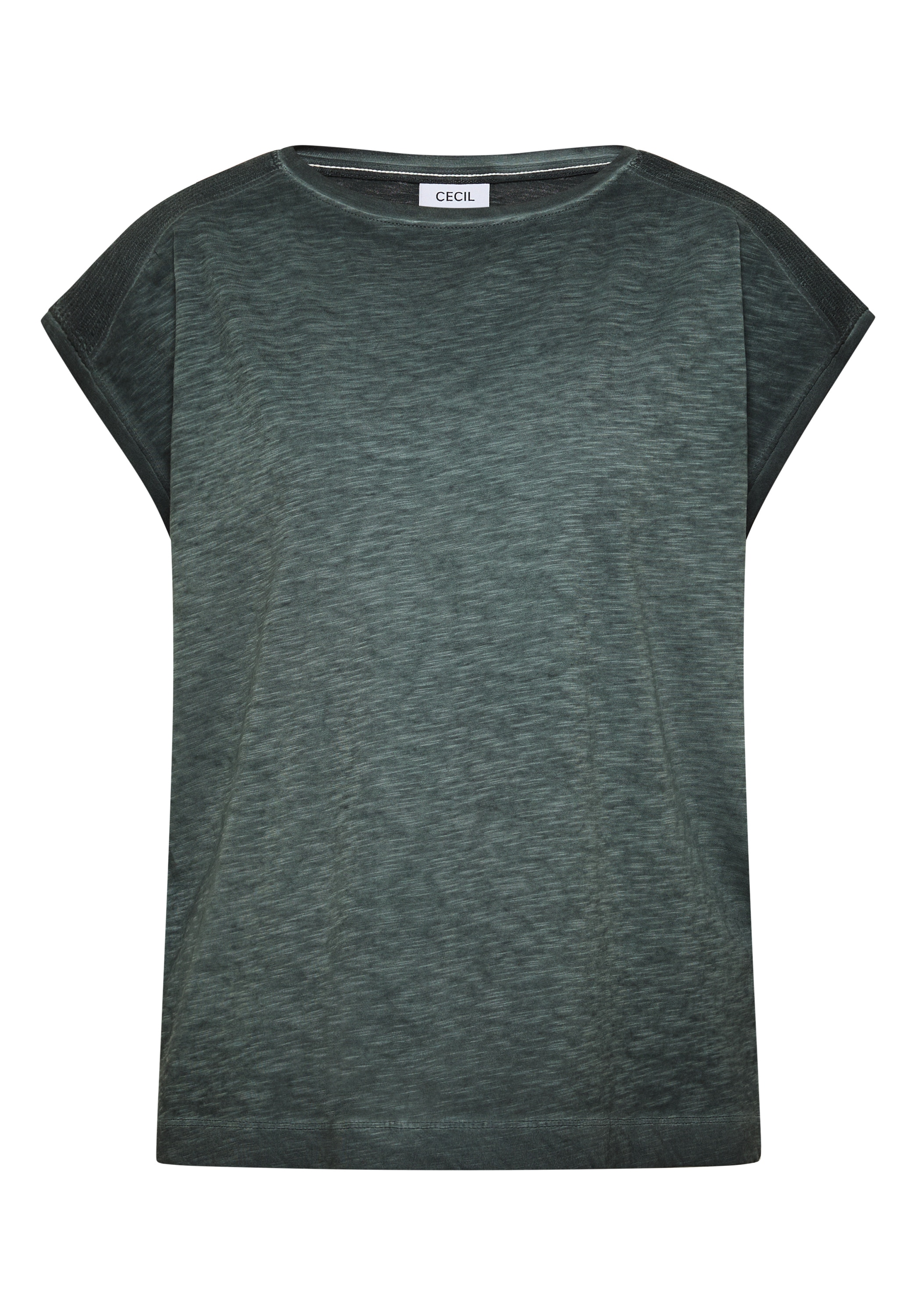 Cecil T-Shirt U-Boot-Ausschnitt, Garment-Dye Optik
