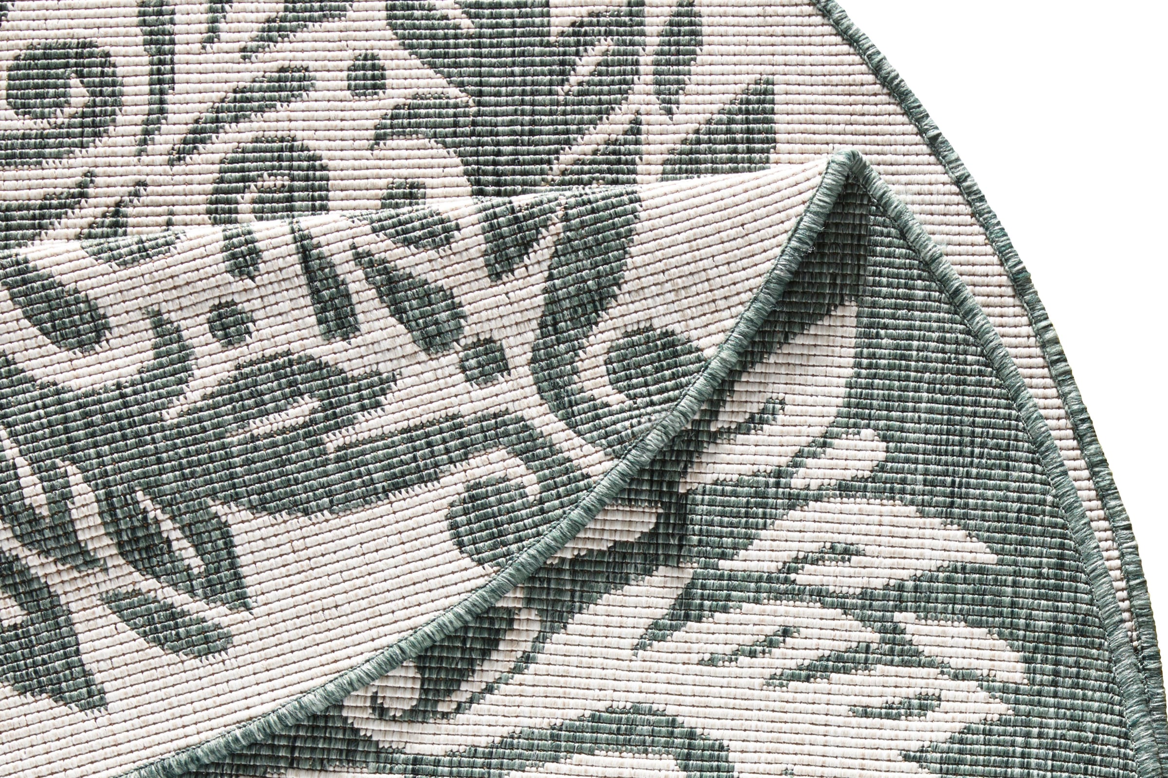 NORTHRUGS Teppich »Madrid«, rund, 5 mm Höhe, In-& Outdoor, Wetterfest, Balkon, Garten, Wohnzimmer, Wasserfest