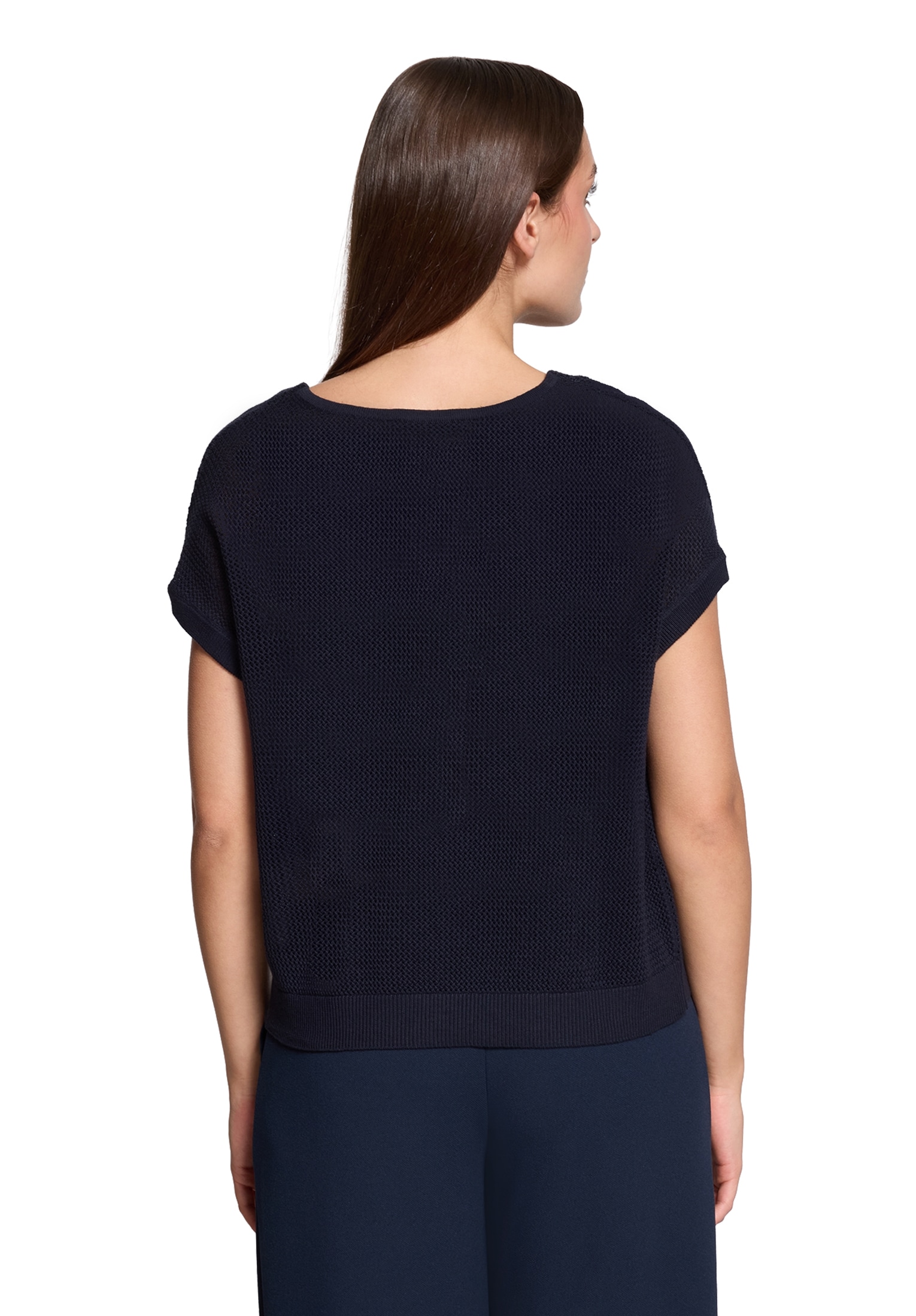 Betty Barclay Rundhalspullover »Lochstrick-Pullover mit Wasserfallausschnitt«