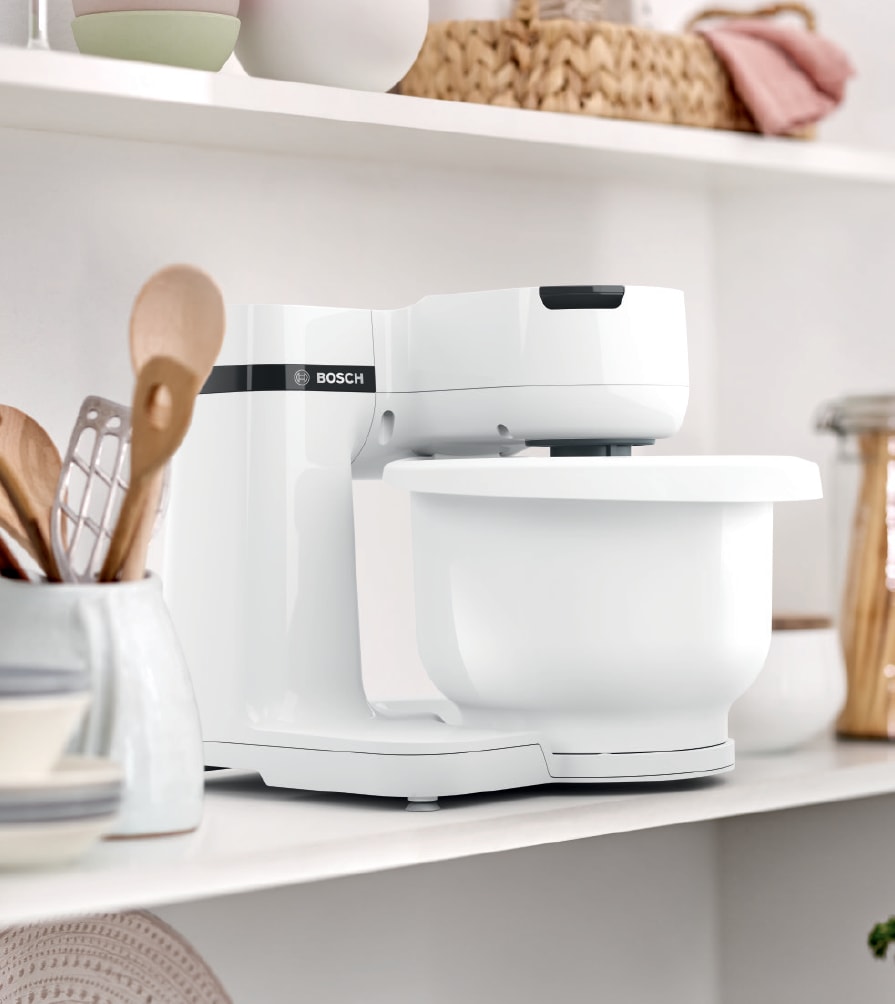 BOSCH Küchenmaschine »MUMS2EB01 MUM Serie 2«, Durchlaufschnitzler, 3 Reibescheiben, Patisserieset Edelstahl