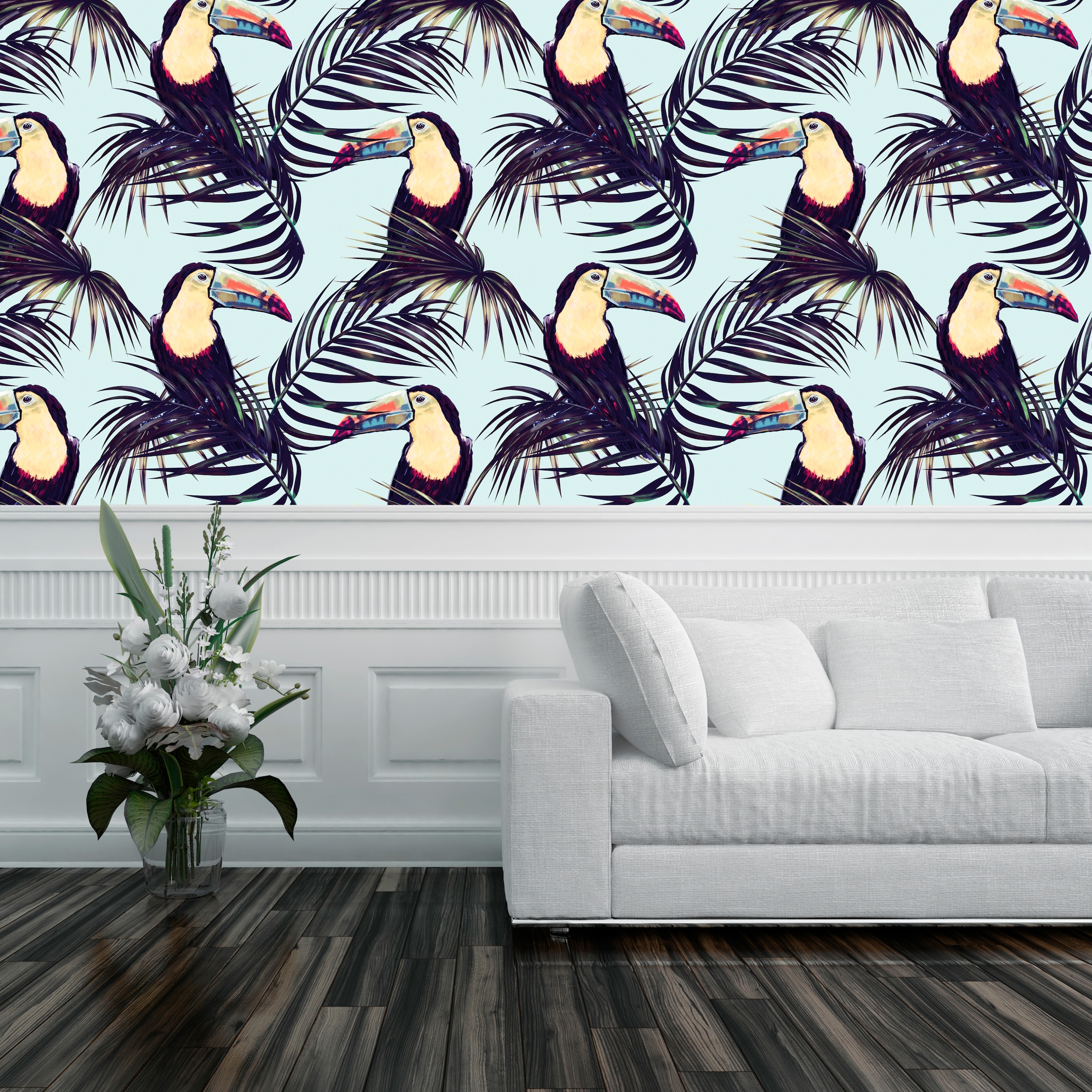 queence Vinyltapete »Girdiogh« Motiv | bedruckt | botanisch | floral | gemustert | natürlich glatt 90x250cm, selbstklebend, kinderleichte Anbringung, , Sticker