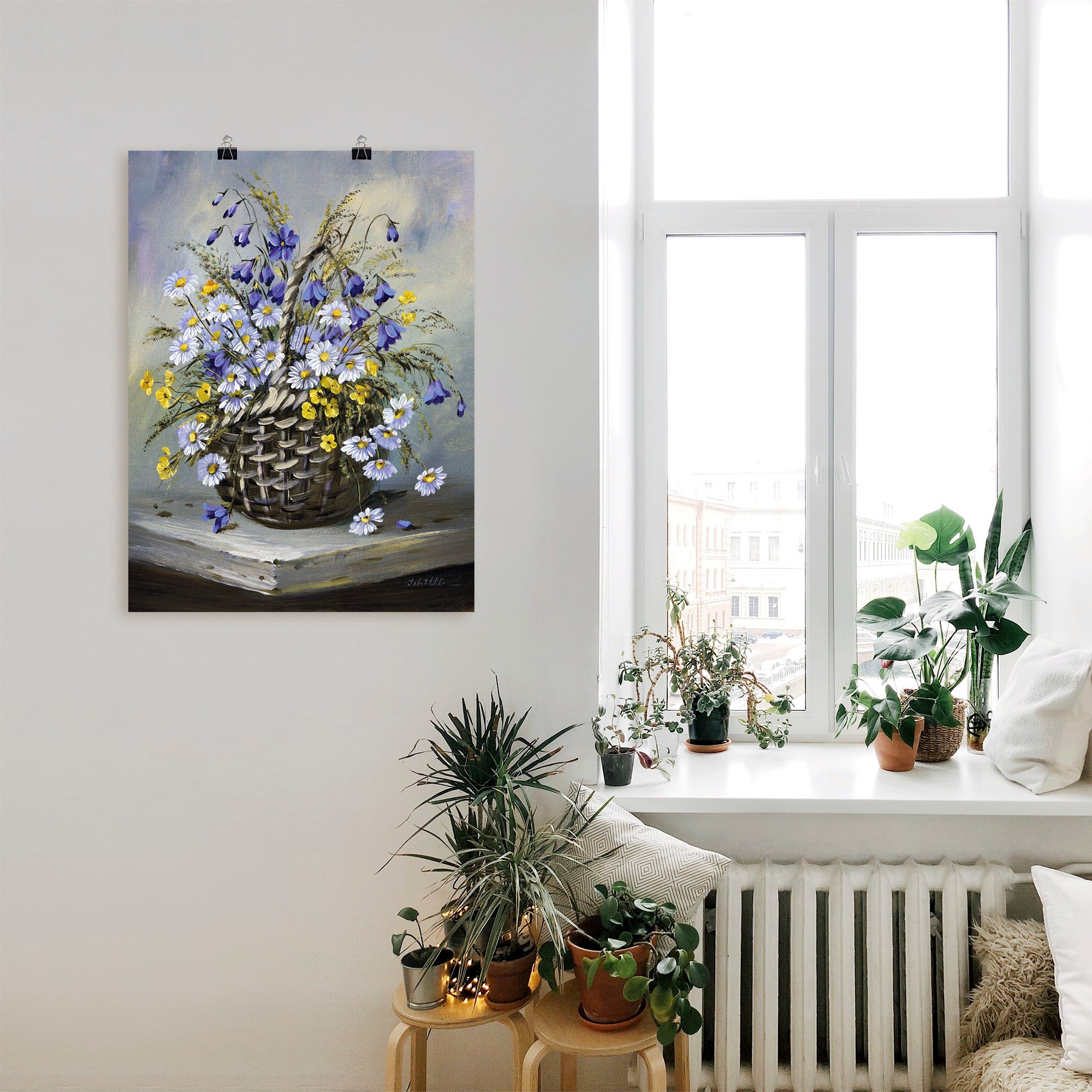 Artland Wandbild »Bunter Korb«, Blumen, (1 St.), als Leinwandbild, Poster in verschied. Größen