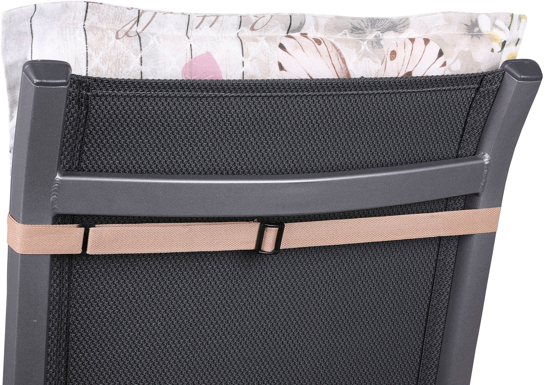 GO-DE Hochlehnerauflage Schmetterling beige - Maße BxLxH ca.: 50 cm x 120 cm x 6 cm