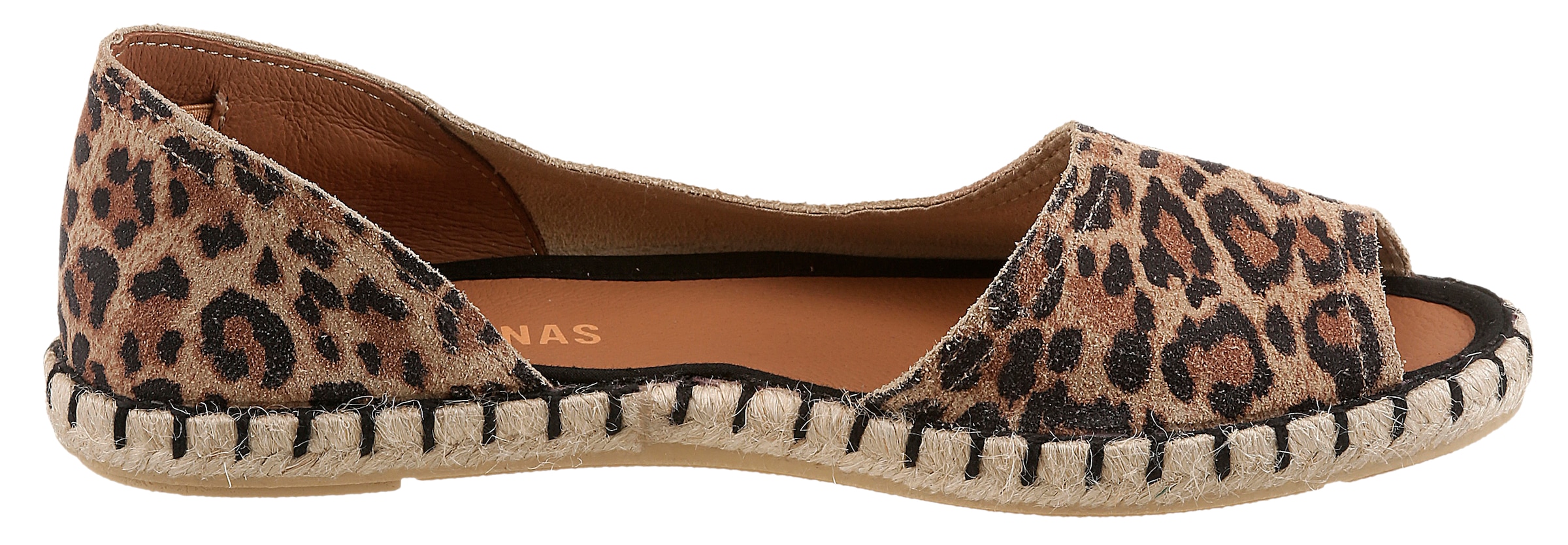 VERBENAS Espadrille »CRUZ LEO«  Sommerschuh, Urlaubsschuh, Leo-Look, mit Zehenöffnung