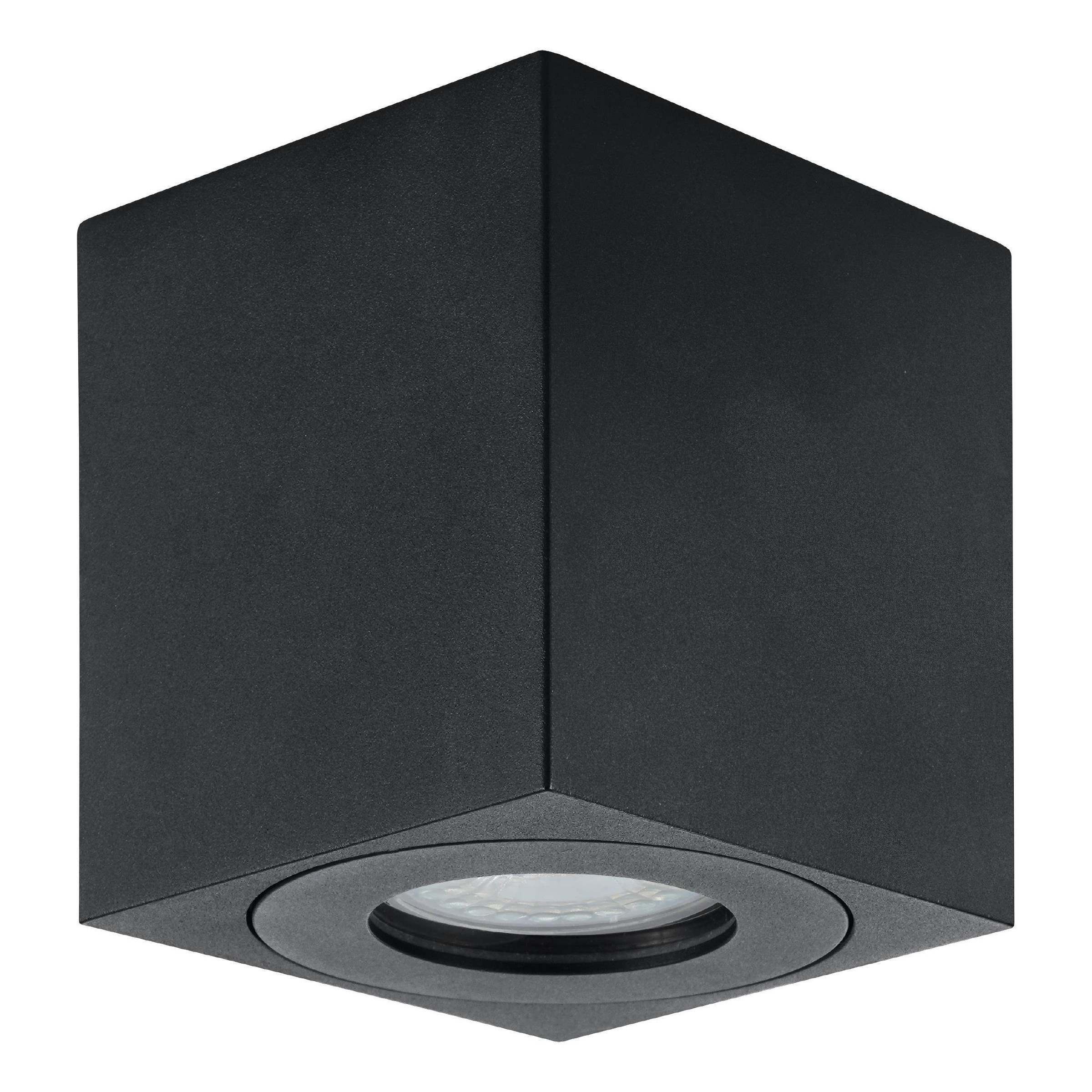 EGLO Deckenleuchte »Torrecola Deckenlampe, Außenbeleuchtunga us Aluminium, GU10, Lampe« GU10 1 Stk. Wand-/Deckenleuchte - L8 x B8 x H9,5 cm - schwarz - 1X5W exkl.