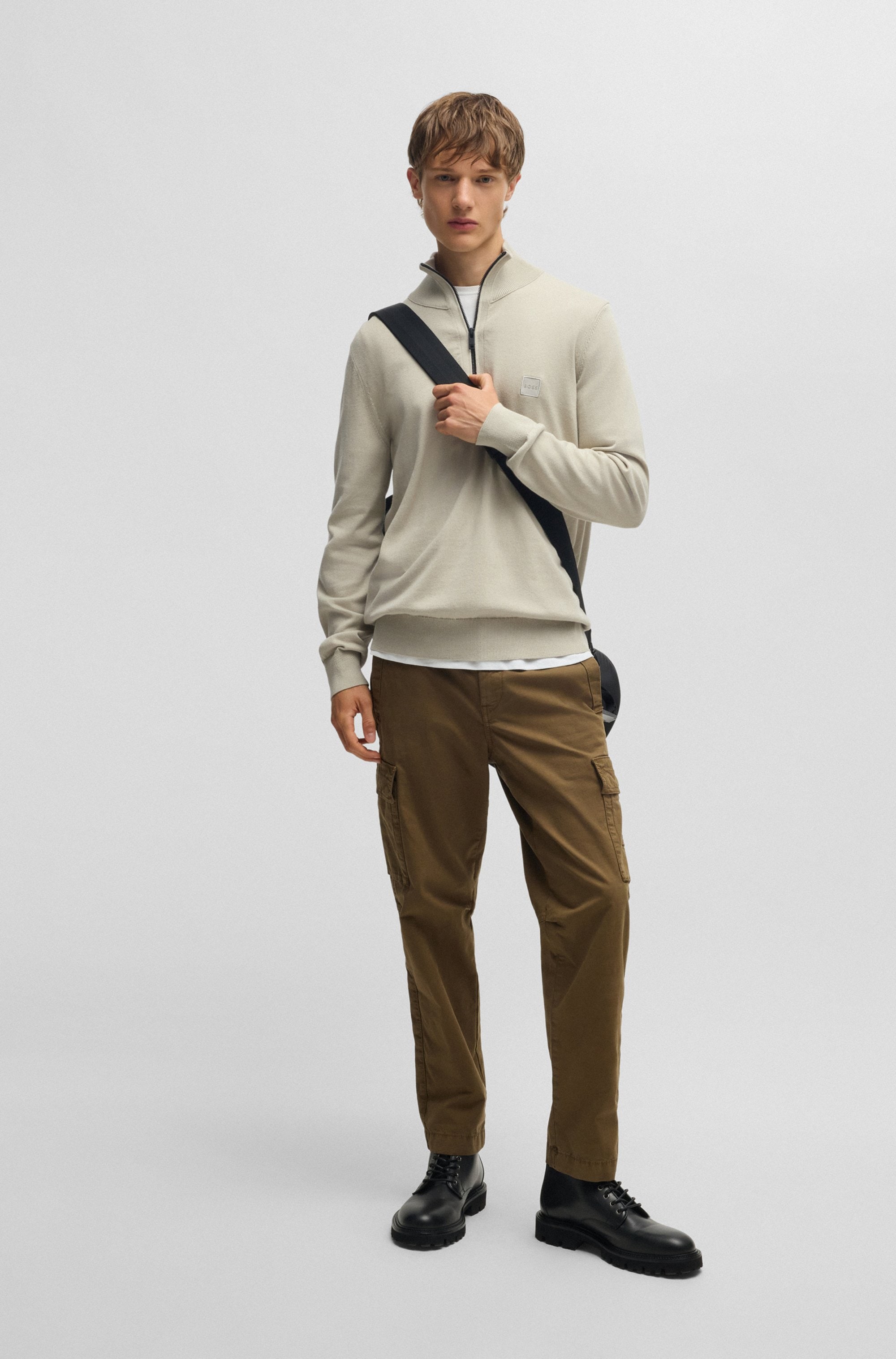 BOSS ORANGE Rollkragenpullover »Kanobix«, mit Ton-in-Ton Logo