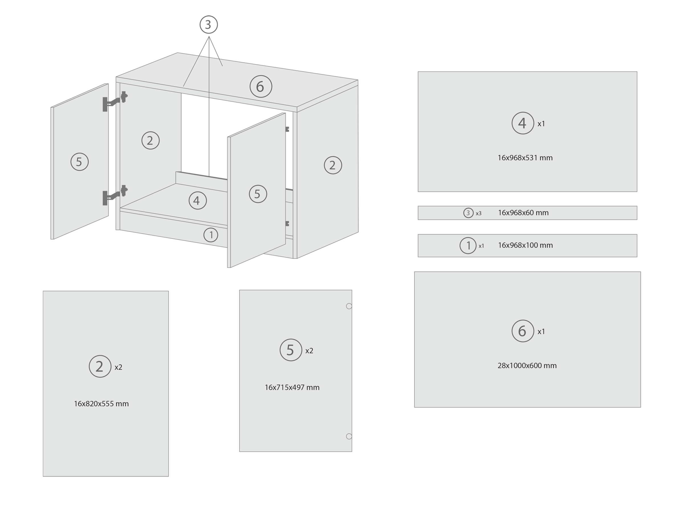 RESPEKTA Spülenschrank »Merle« Breite 100 cm, Soft-Close, Griffe aus Metall, 85 cm Arbeitshöhe