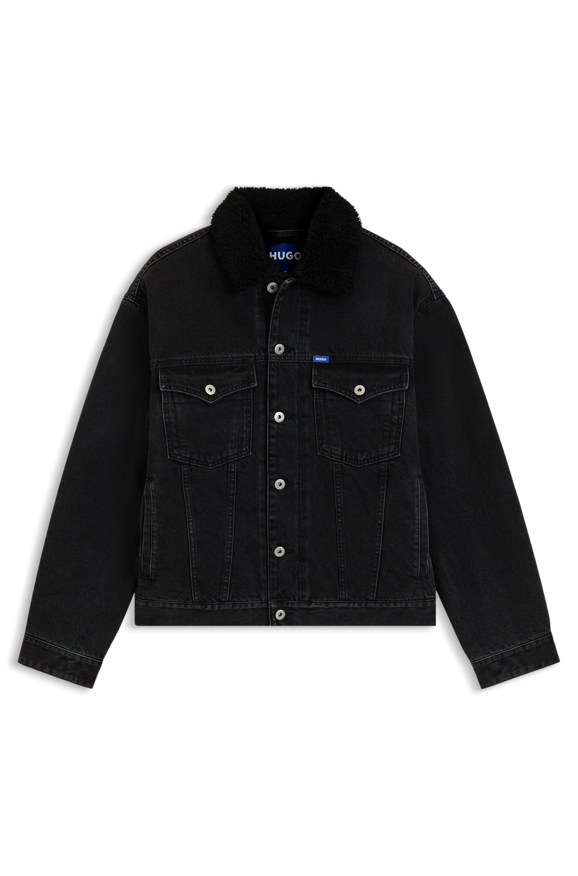 HUGO Blue Jeansjacke »Dex«, warm gefüttert, regular fit, stone washed
