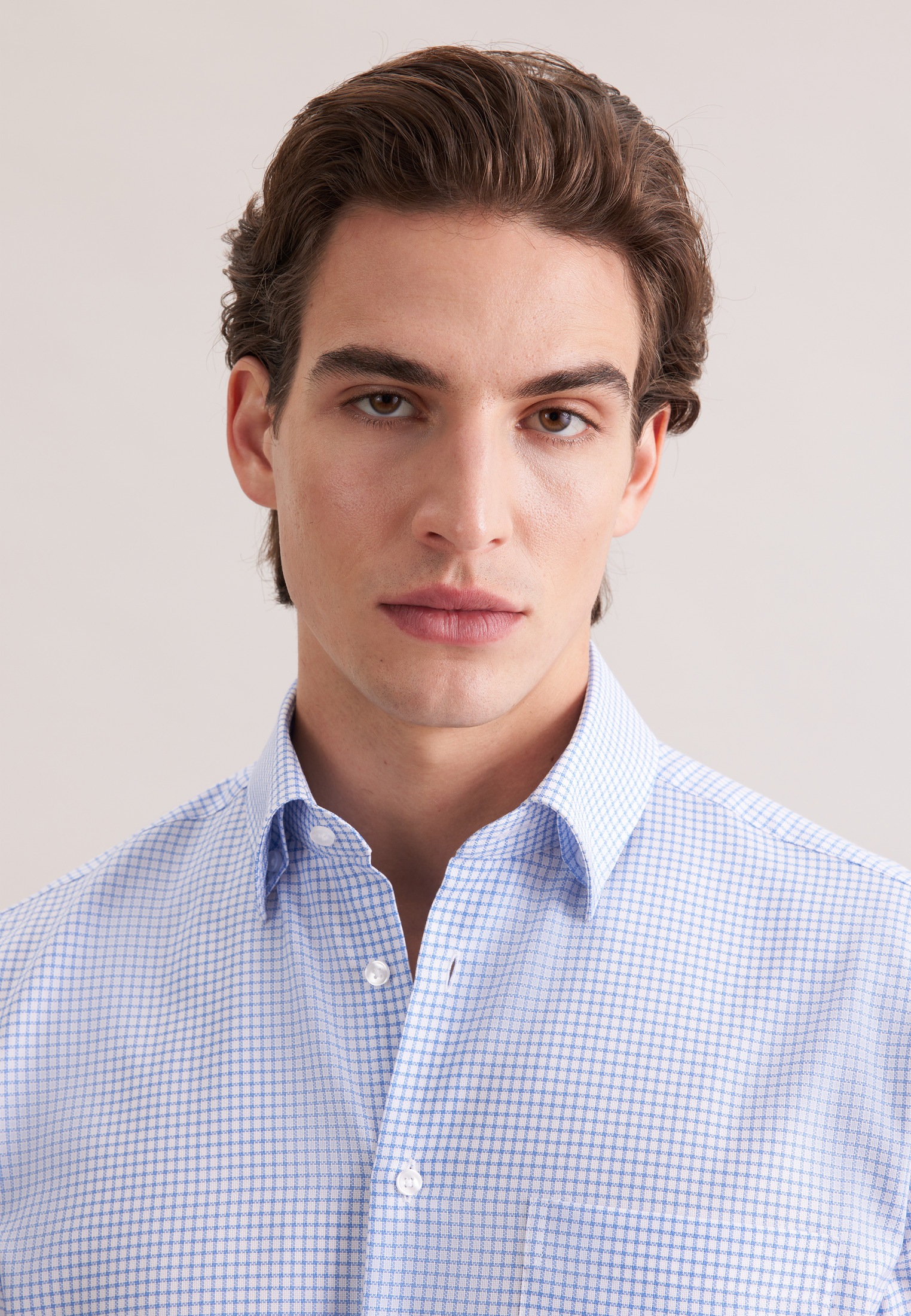 seidensticker Businesshemd »Schwarze Rose« Regular 1/2 Covered-Button-Down-Kragen Karo