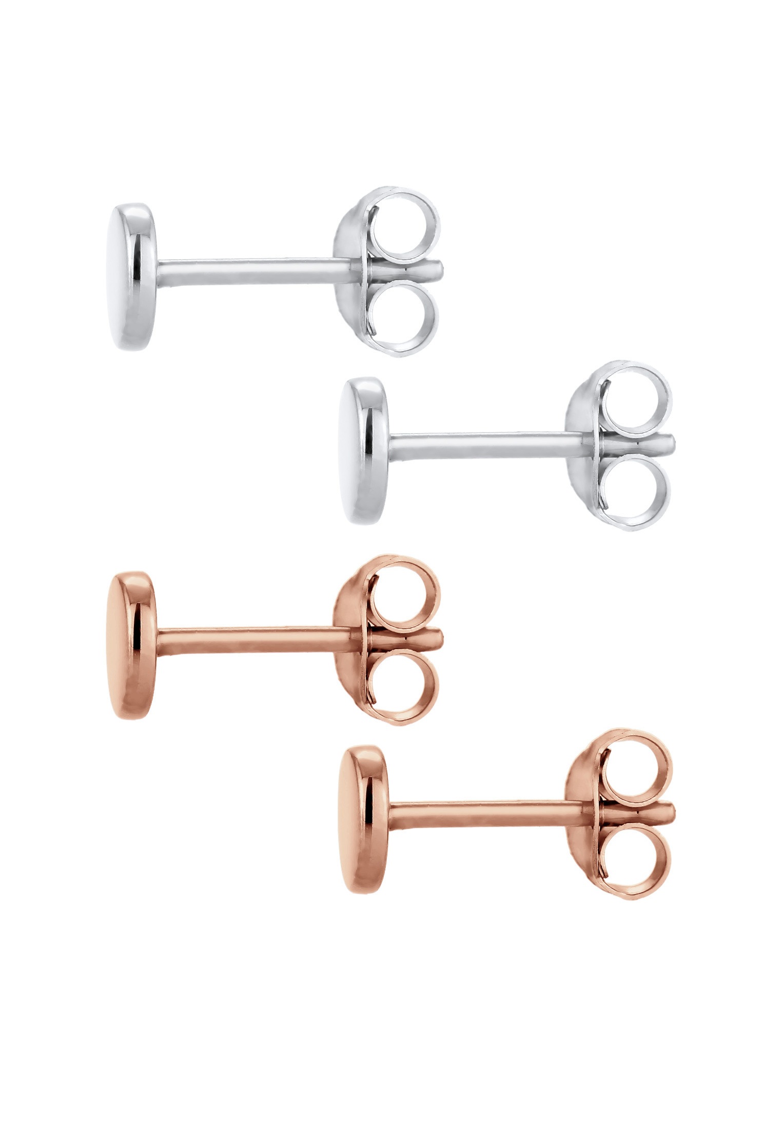 Elli Ohrstecker-Set »Ohrringe Ohrringset Plättchen Kreis 2er Set 925 Sterling Silber vergoldet«
