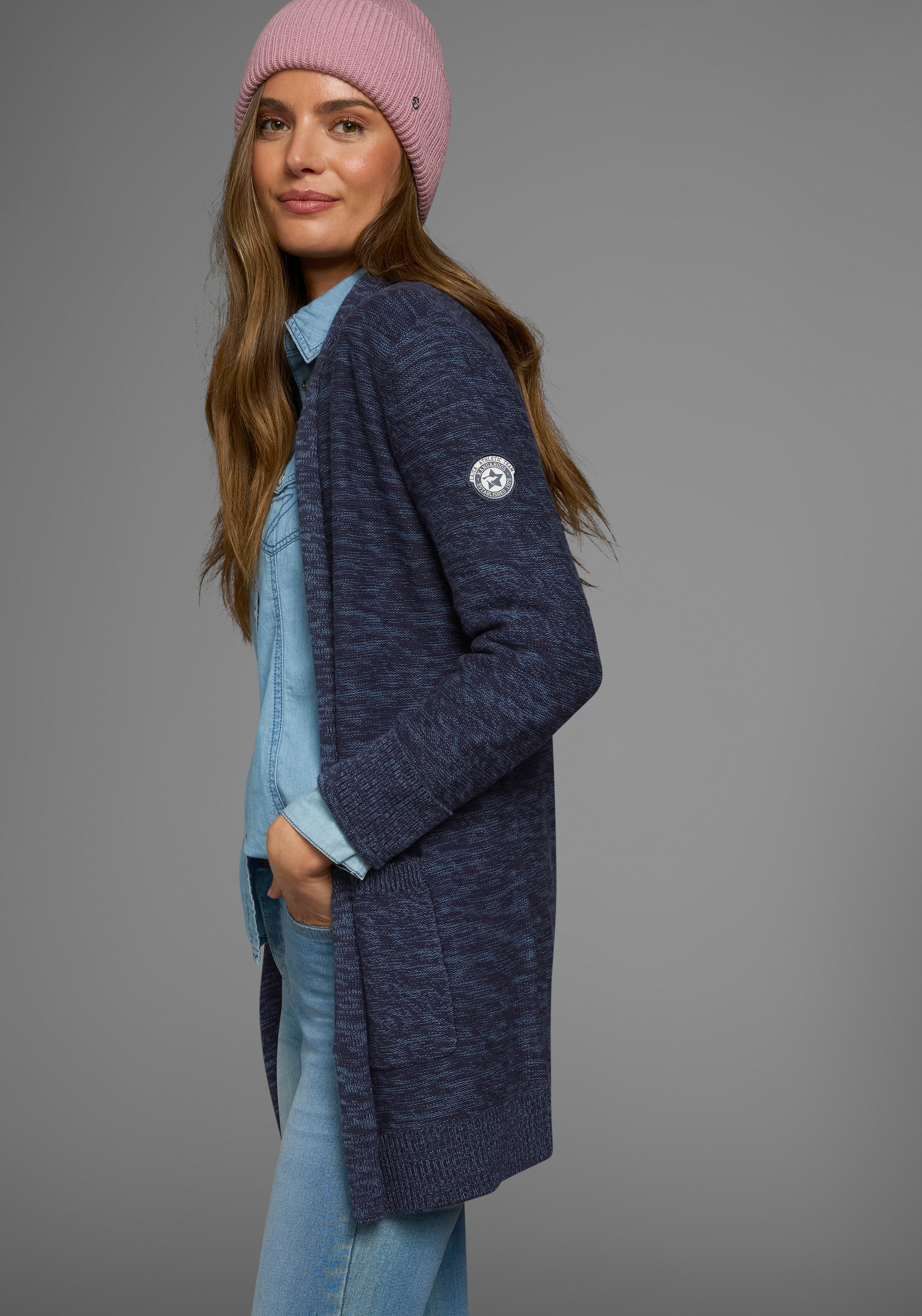 KangaROOS Strickjacke, in melierter Optik