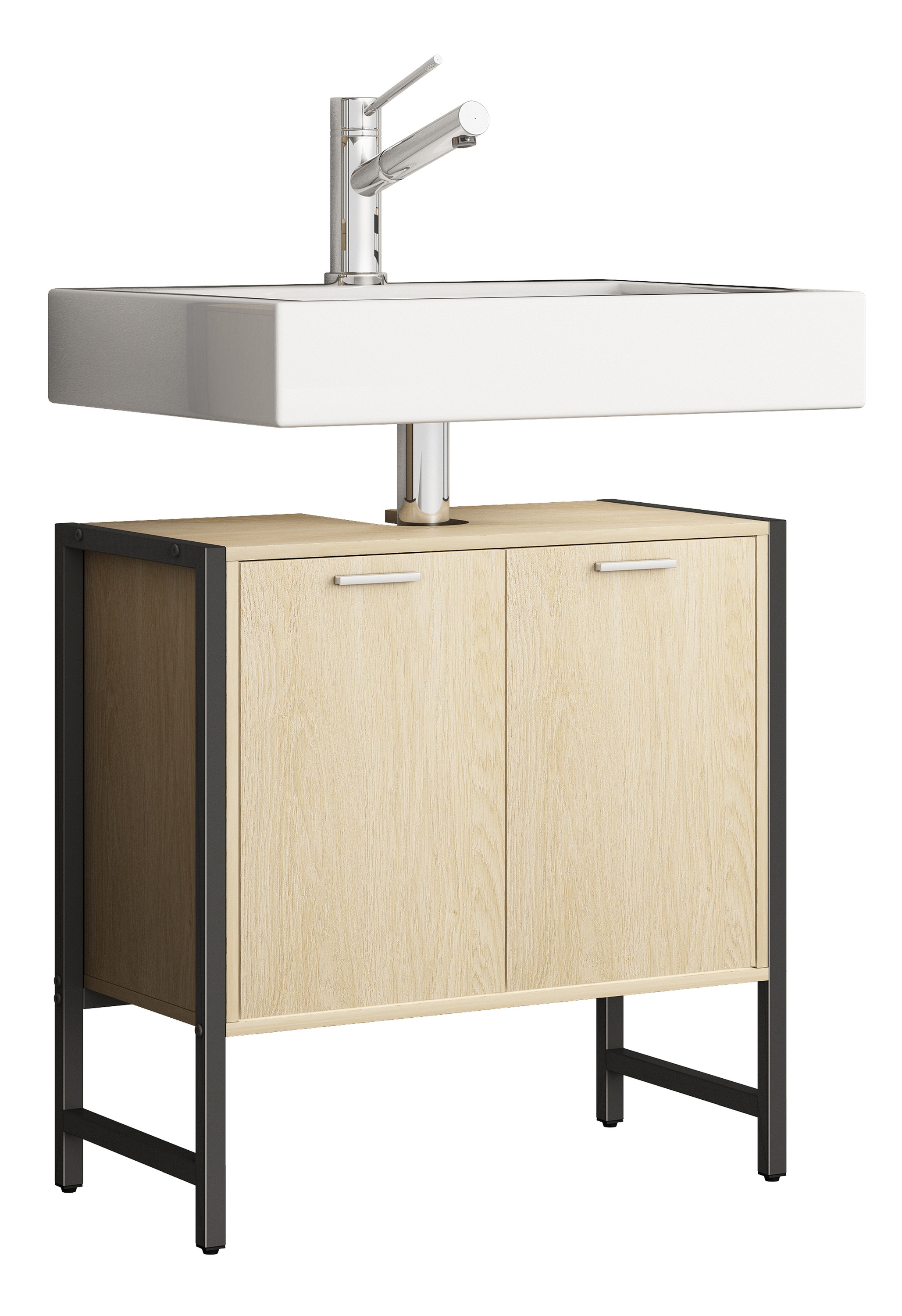 VCM Waschbeckenschrank »Holz Badmöbel Badunterschrank Edino  Drehtüren« 1 Stk. tlg.