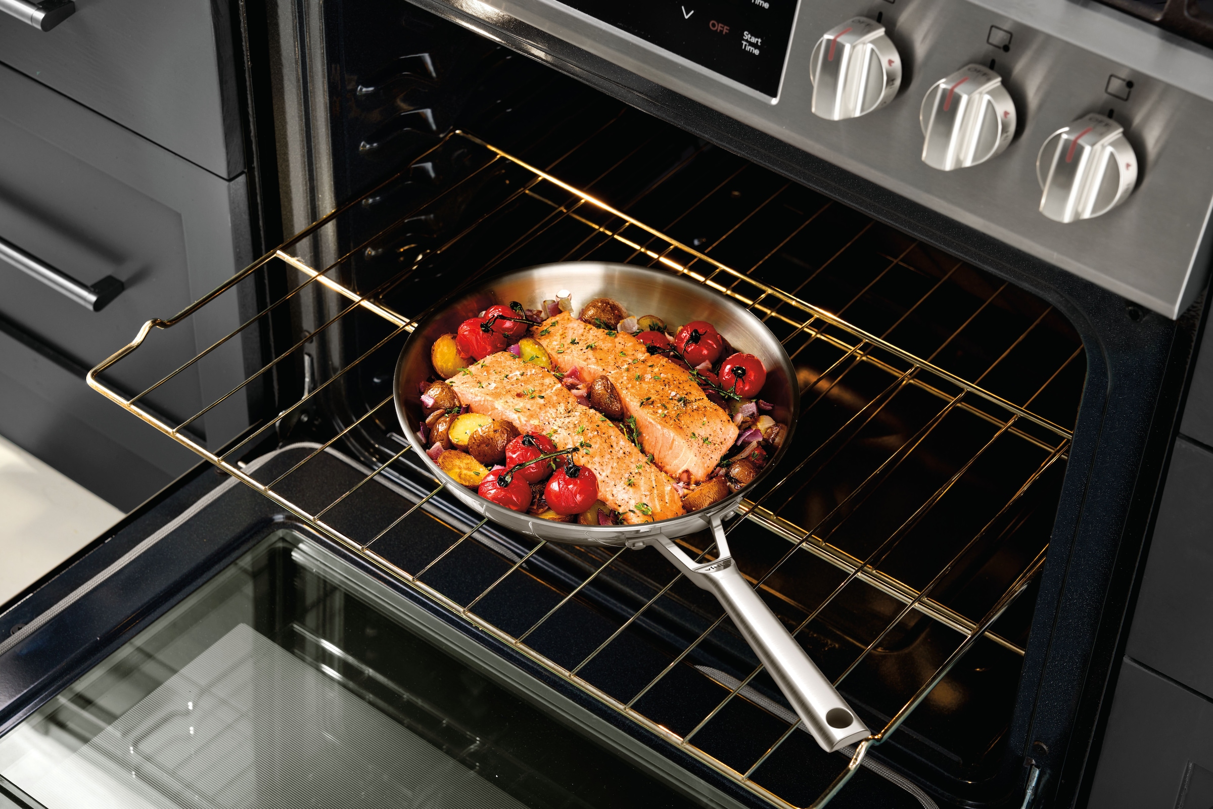 NINJA Bratpfanne »Ninja EverClad Edelstahl-Pfanne  C900DE« Edelstahl 1 Stk. tlg. Entwickelt für den Einsatz unter schwierigsten Kochbedingungen