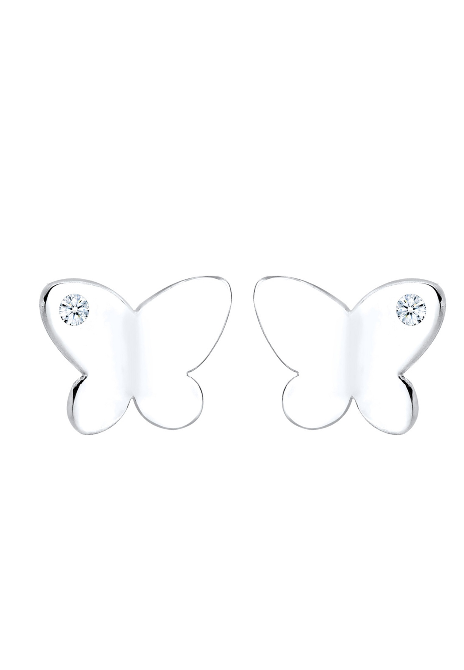 Elli DIAMONDS Paar Ohrstecker »Ohrringe Schmetterling Diamant Weiß Brillantschliff (0.03ct) 925 Sterling Silber«