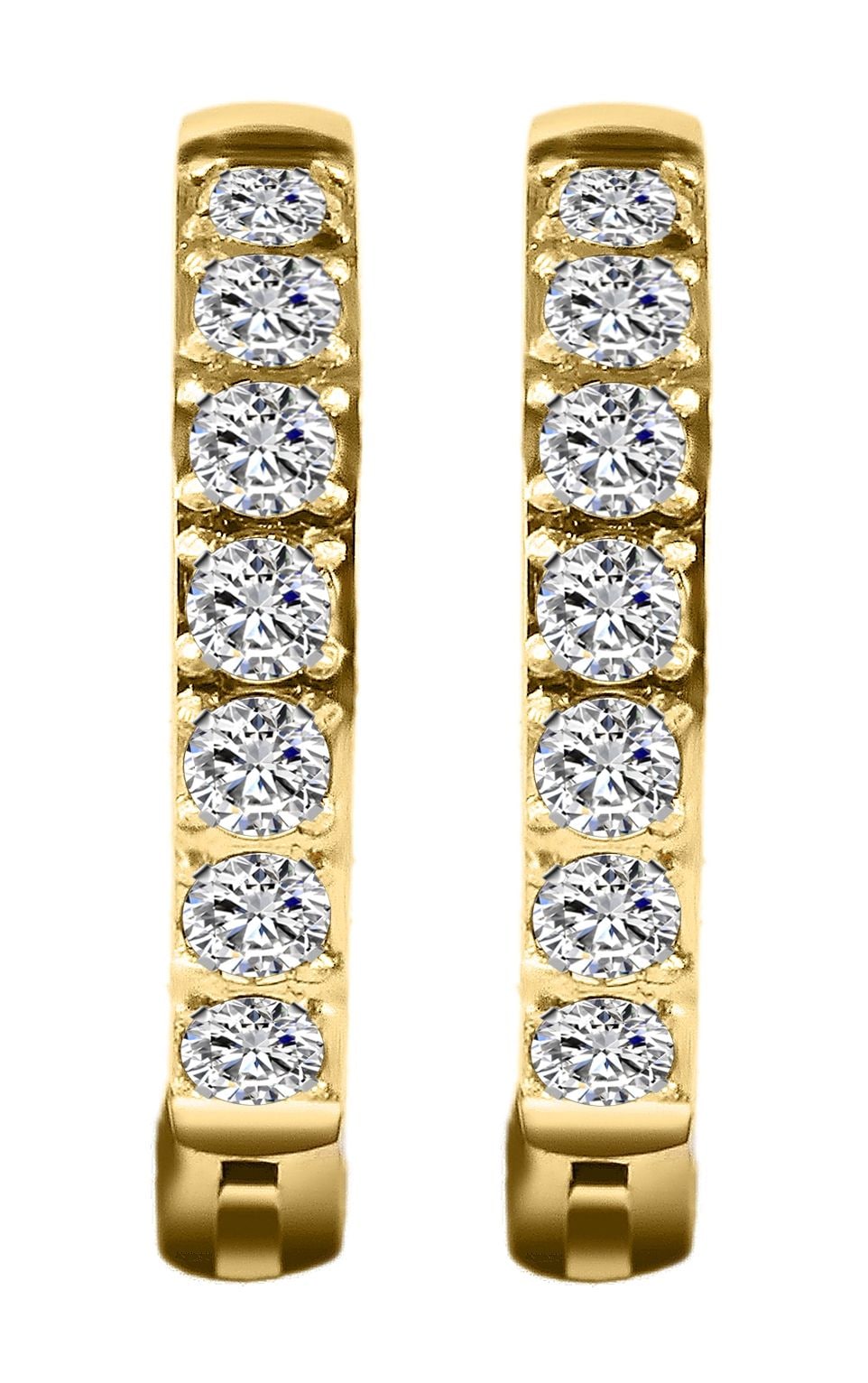 Adelia´s Paar Creolen »Damen Ohrringe ¿ Klappcreole aus Edelstahl mit Strass Steinchen«