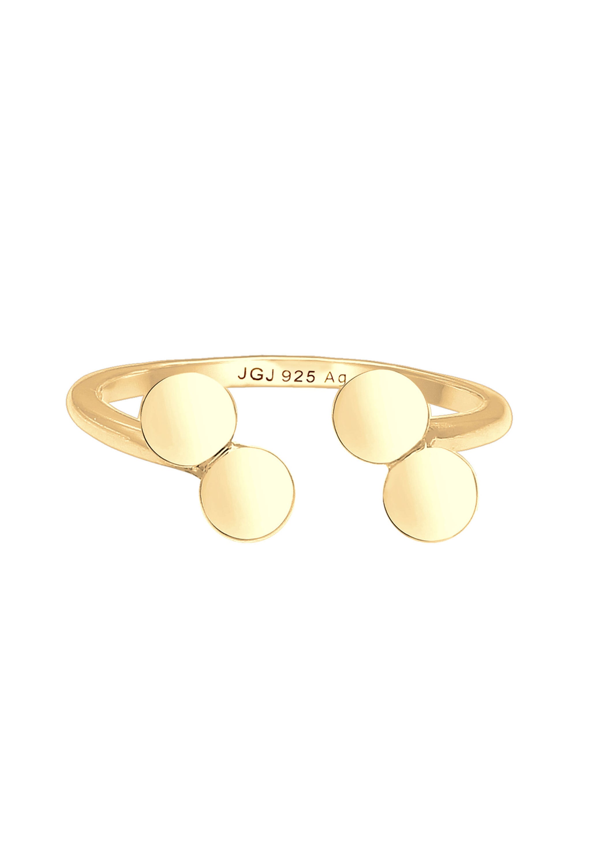 Elli Silberring »Ring Kreis PLättchen Look Offen Verstellbar 925 Sterling Silber«
