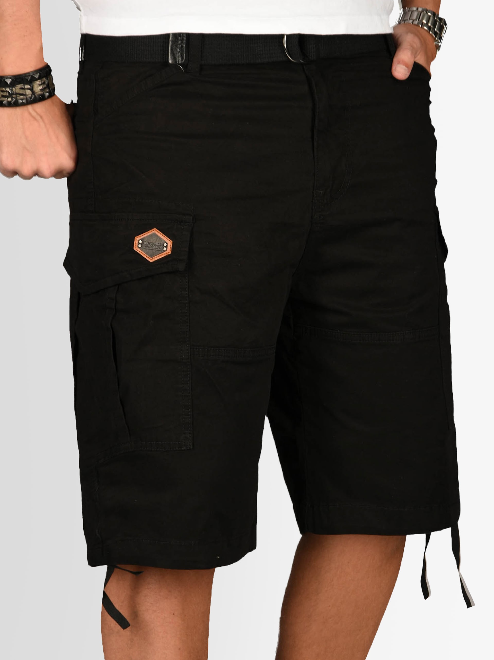 Alessandro Salvarini Cargoshorts »A. Salvarini Herren Designer Cargo Shorts Cargoshorts kurze Hose Gürtel AS133«