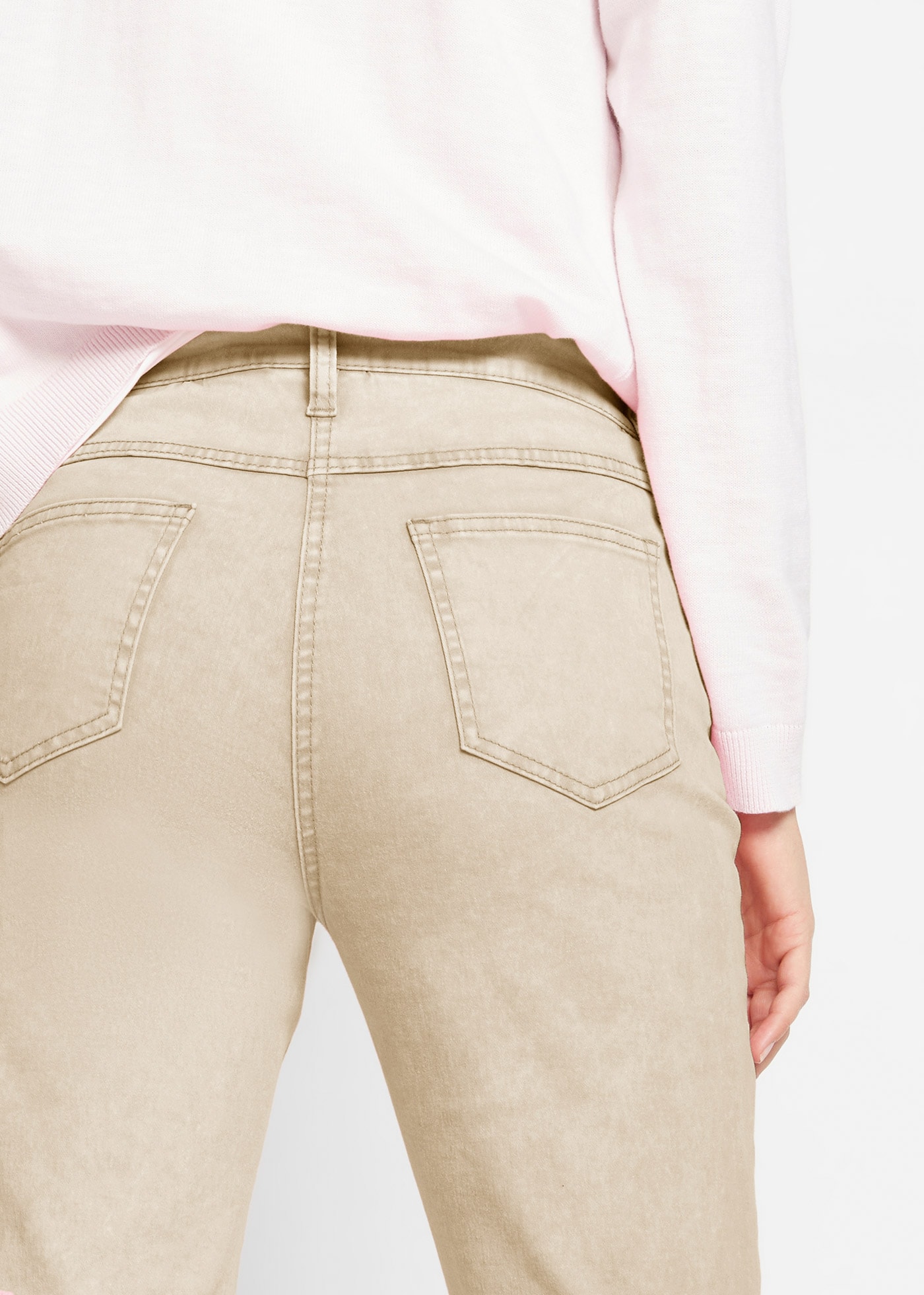 bonprix Webhose »Verkürzte Twill-Hose im Used-Look«  aus Baumwolle und Elasthan, schmale Silhouette, slim fit, Used-Look