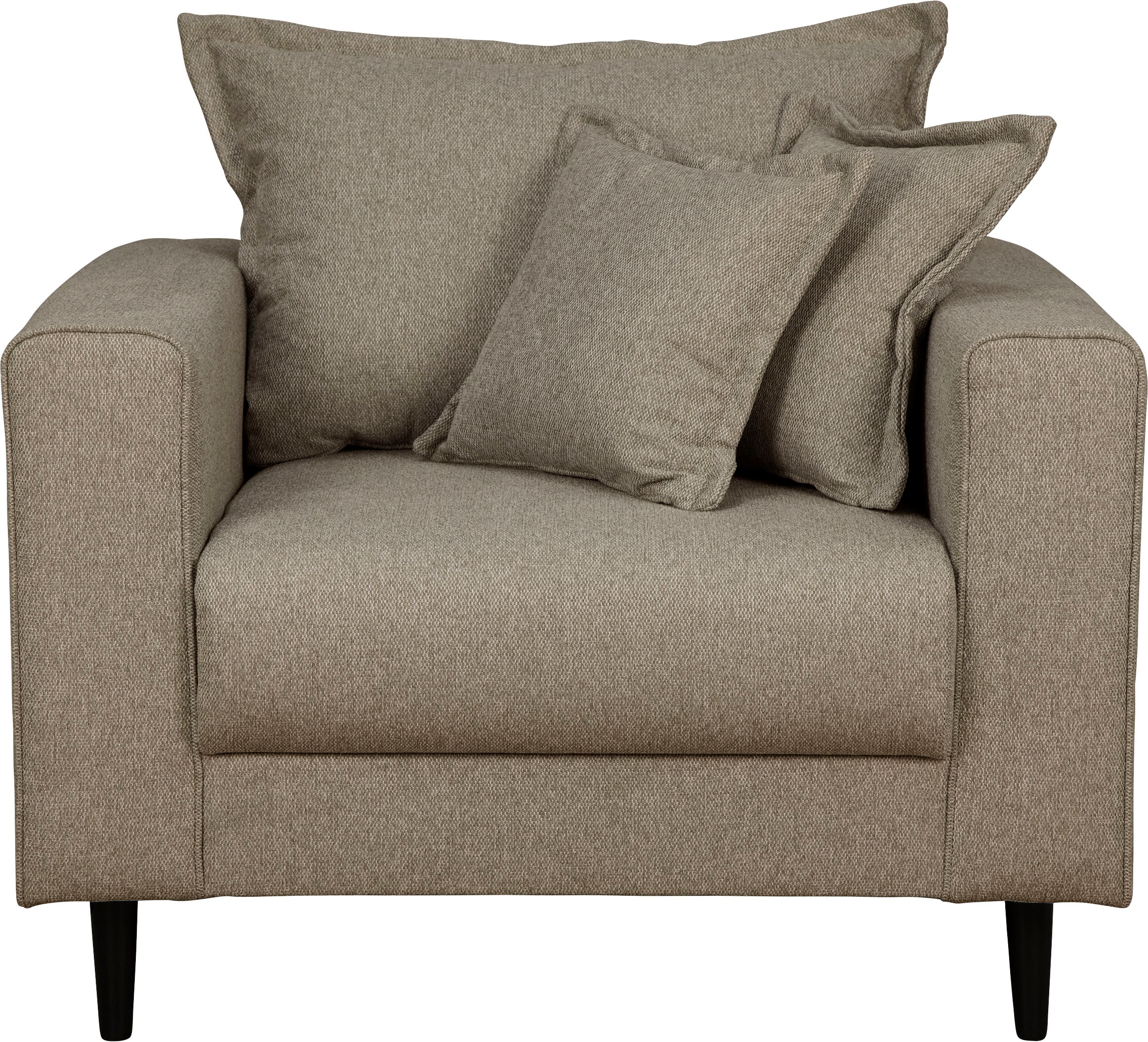 Home affaire Sessel »VEYRAS Loungesessel, Maße B/T/H: 95/84/76 cm«, mit Wellenunterfederung, incl. Kissen