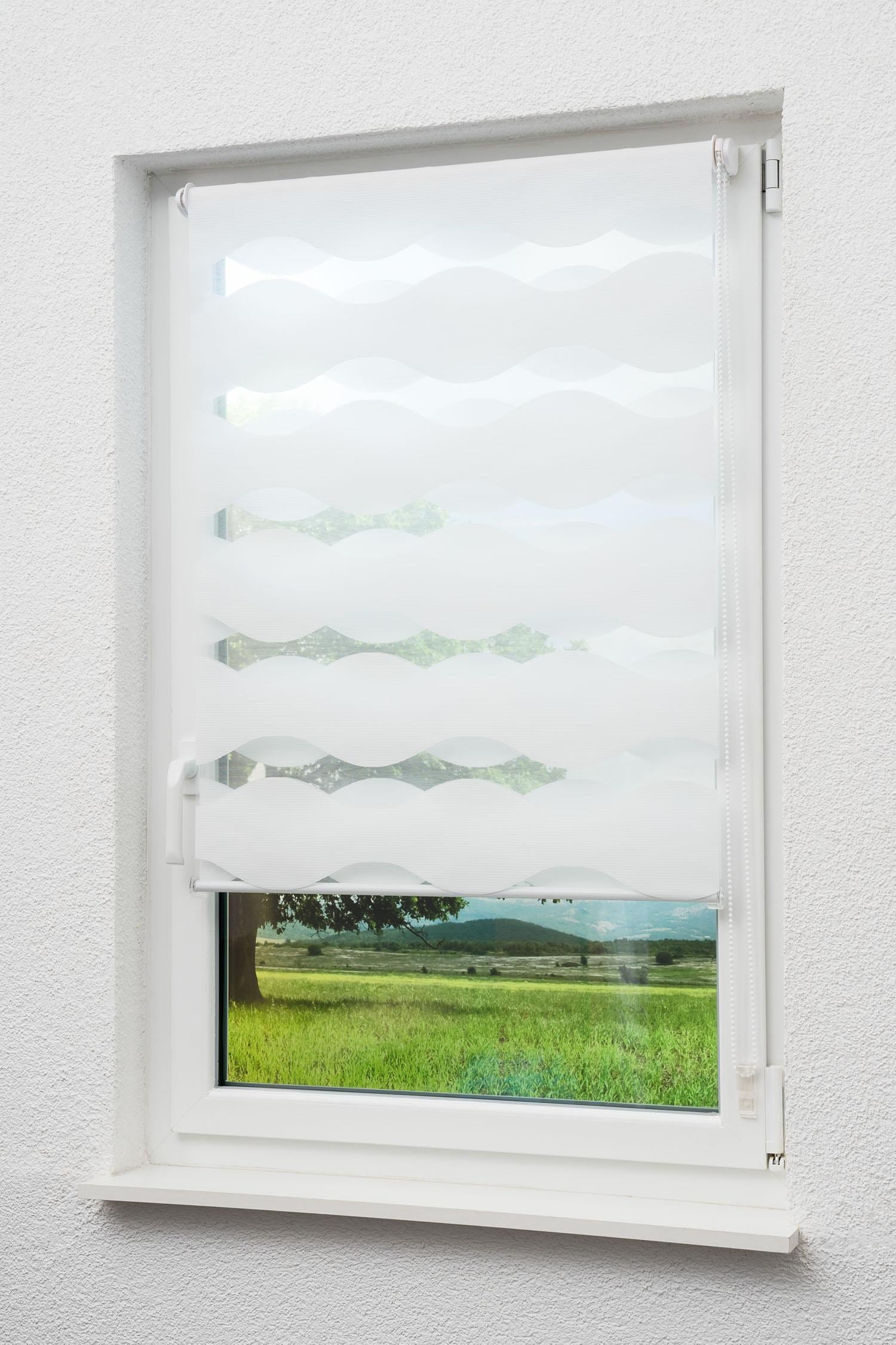 sunlines Doppelrollo »Doppelrollo Welle«, Lichtschutz, ohne Bohren, freihängend, Effektiver Sichtschutz
