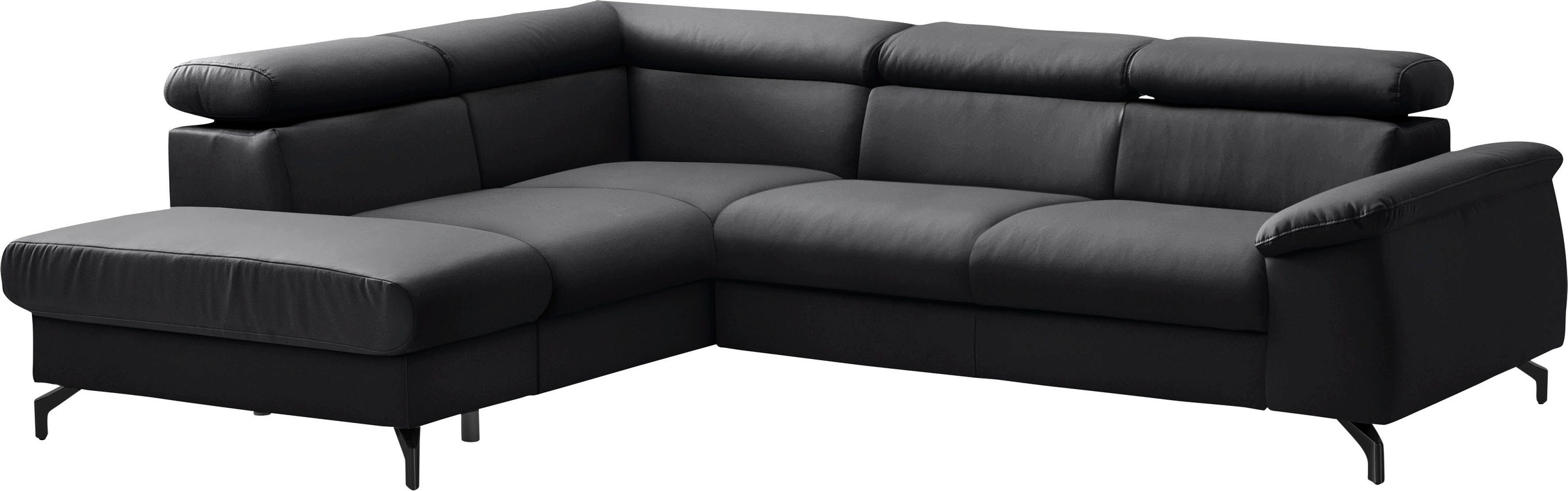 COTTA Polstergarnitur »Komaris L-Form«, (Set), Set bestehend aus: Ecksofa mit Kopfteilverstellung & Hocker