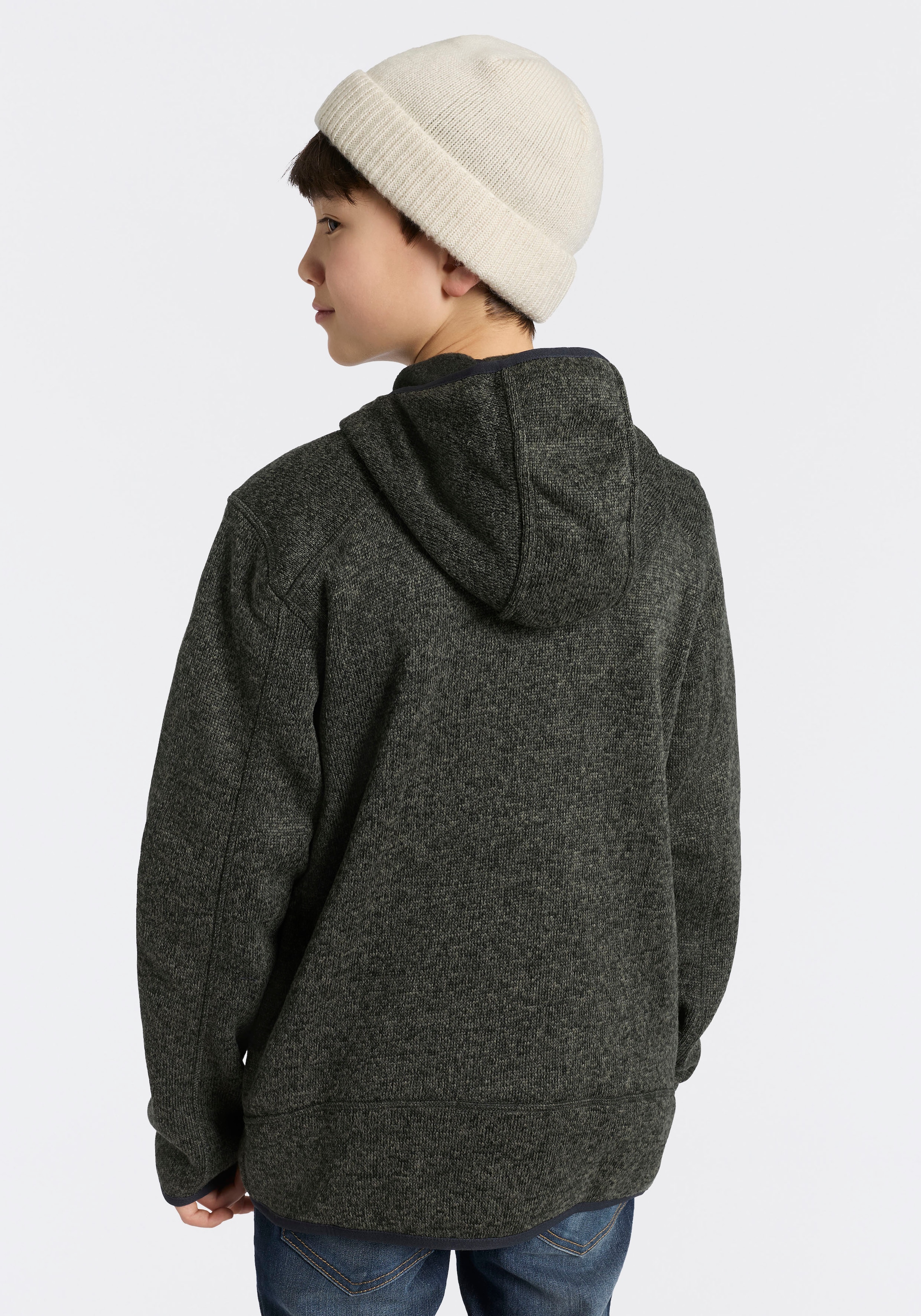 CMP Strickfleecejacke »KID JACKET FIX HOOD« mit Kapuze Übergangsjacke für Kinder und Jugendliche
