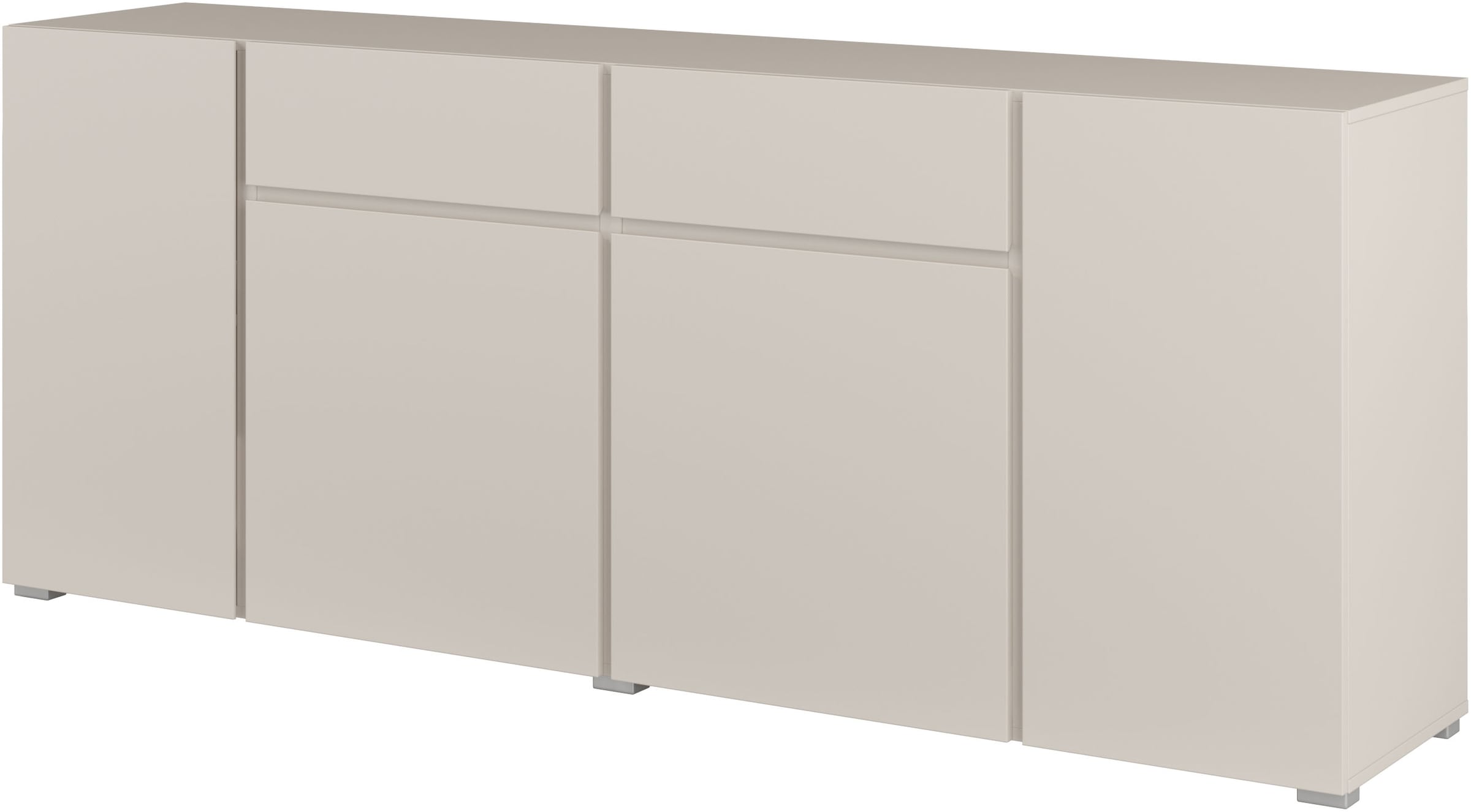 OTTO home Sideboard »Metric,Breite 195 cm, grifflose Kommode 4 Türen/2 Schubkästen« Schubladenschrank mit viel Stauraum, Einlegeböden verstellbar