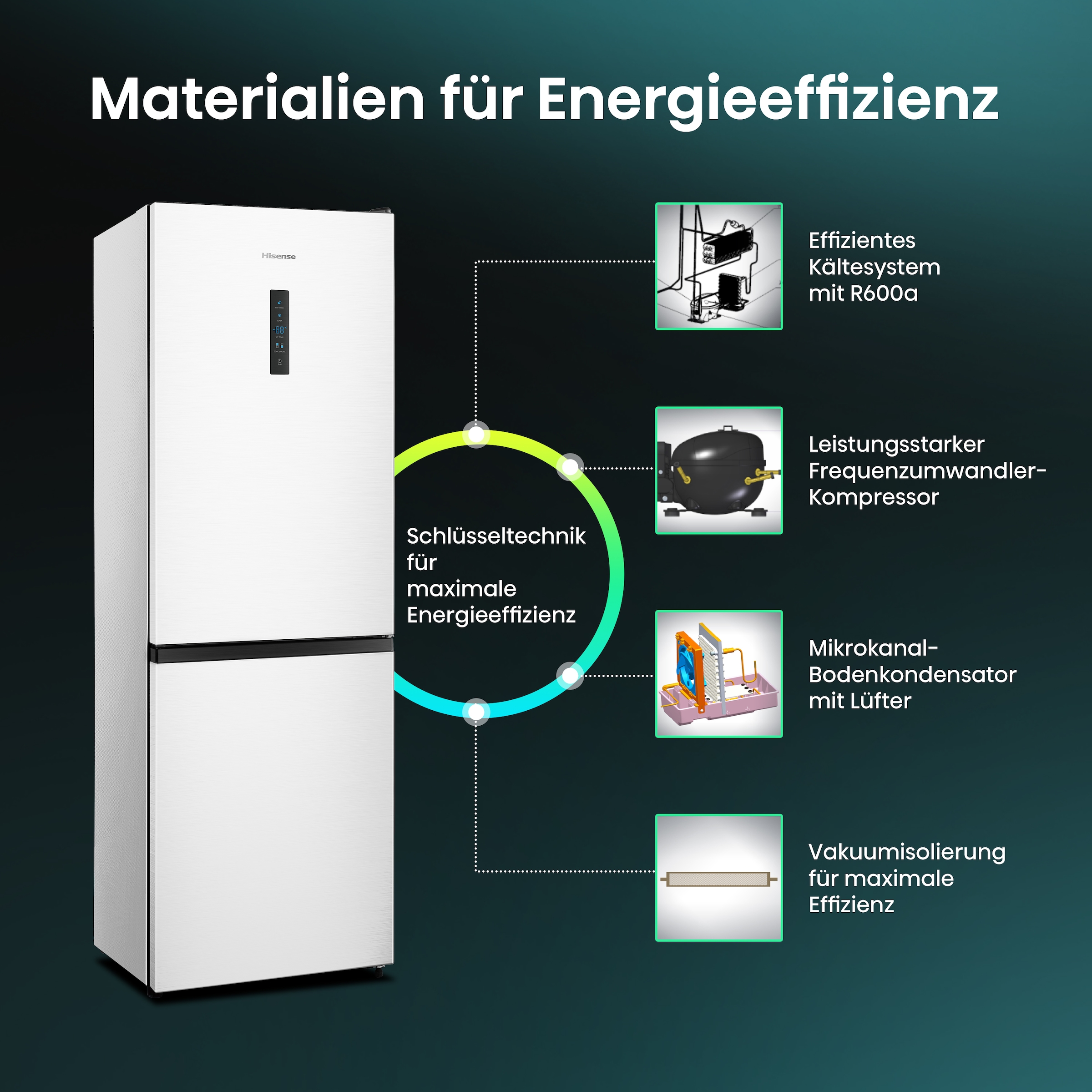 Hisense Kühl-/Gefrierkombination »RB390N4CWD«, Außen-Display