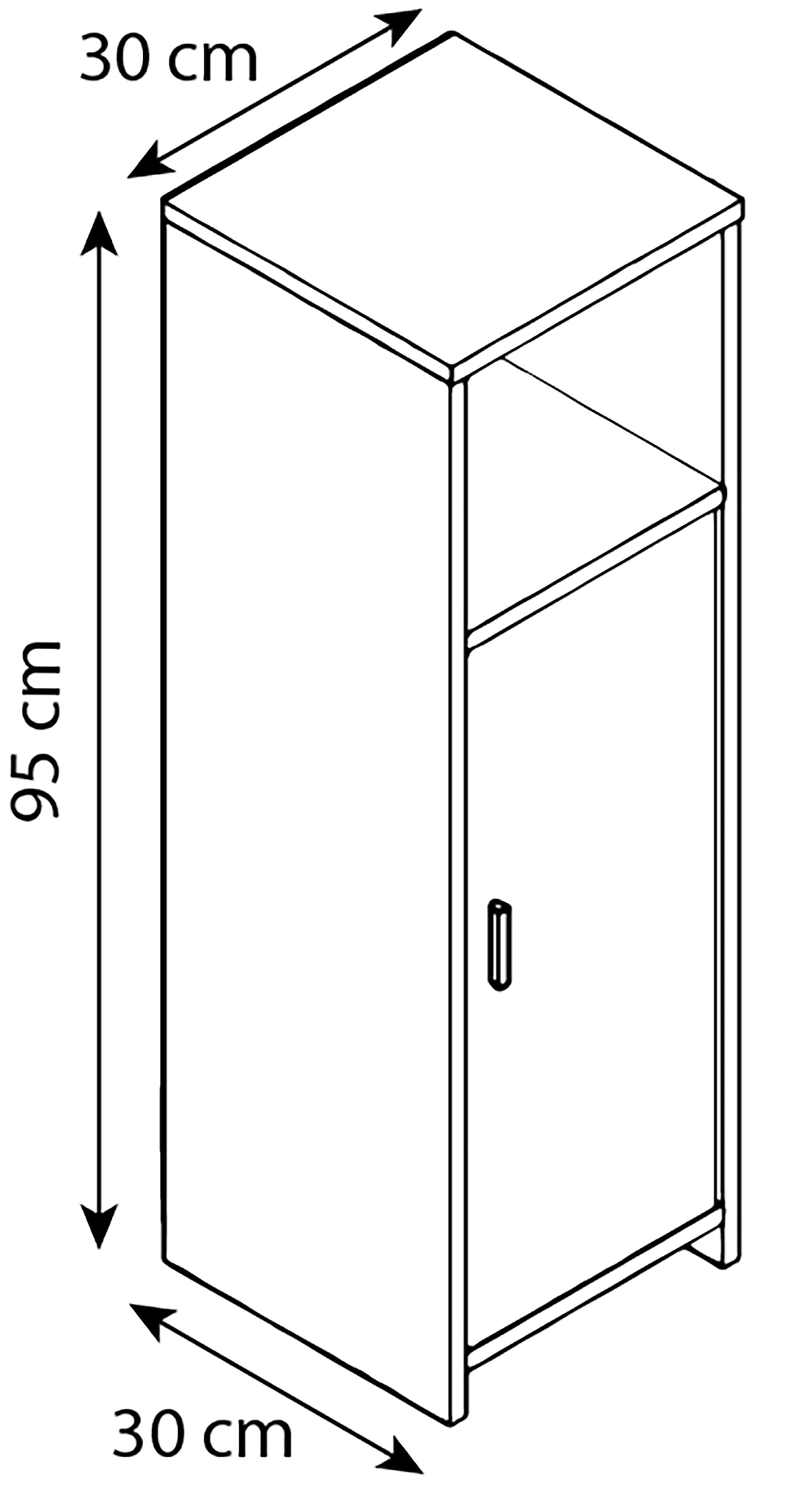 VCM Midischrank »Holz Badmöbel Midischrank Badschrank Bad Zalo«