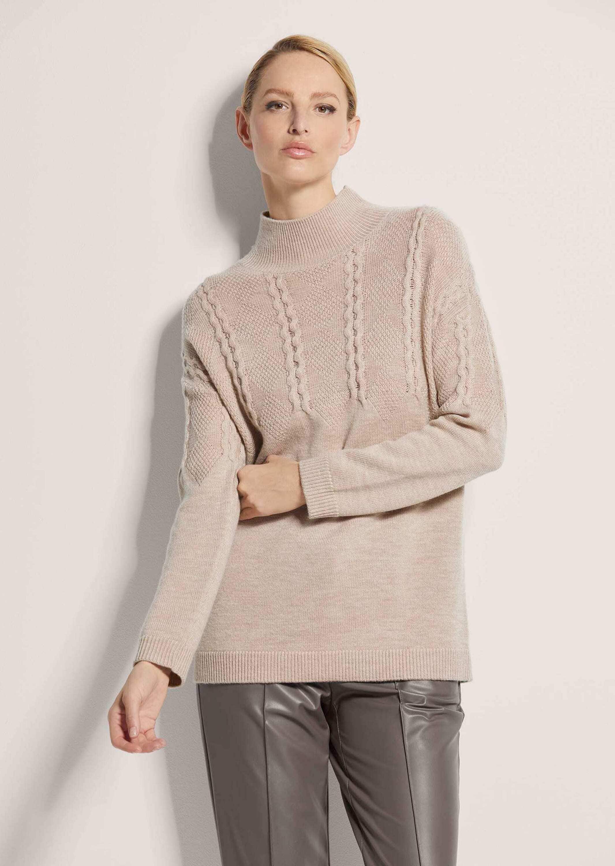 MADELEINE Longpullover »Pullover Stehkragen-Pullover aus Schurwolle«