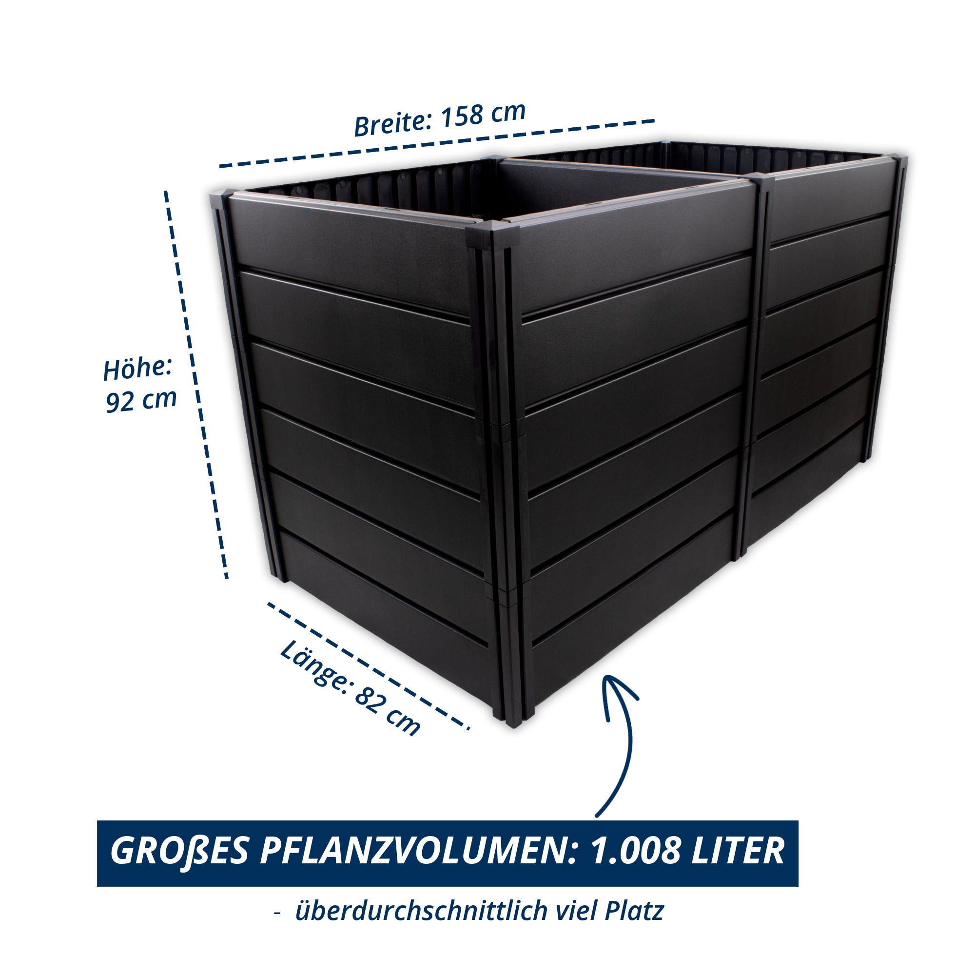 KHW Hochbeet »Demeter XXL« platzsparende Bauweise, erweiterbar, BxTxH: 158x82x92 cm