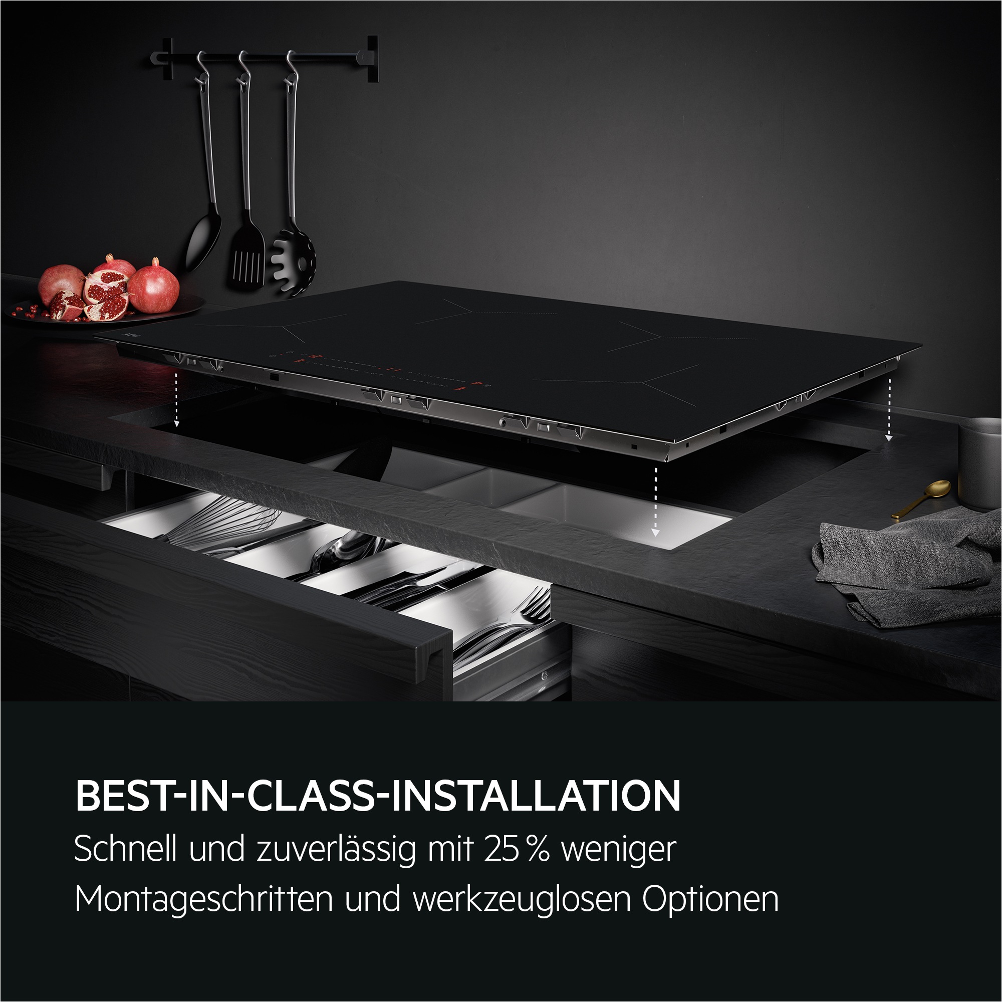 AEG Induktions-Kochfeld »TO841A0FIT«, Kratzresistente SaphirMattSE-Oberfläche, Made in Germany, Powerboost